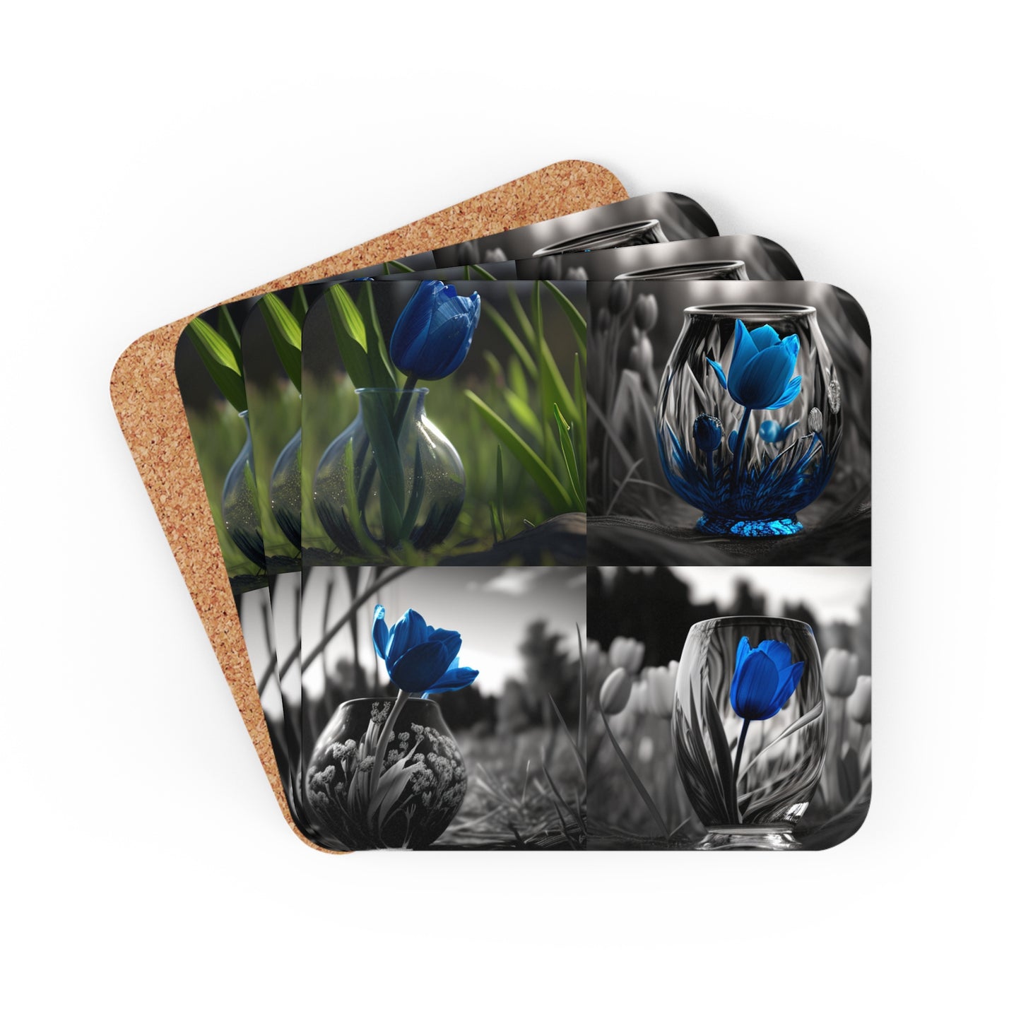 Corkwood Coaster Set Tulip 5