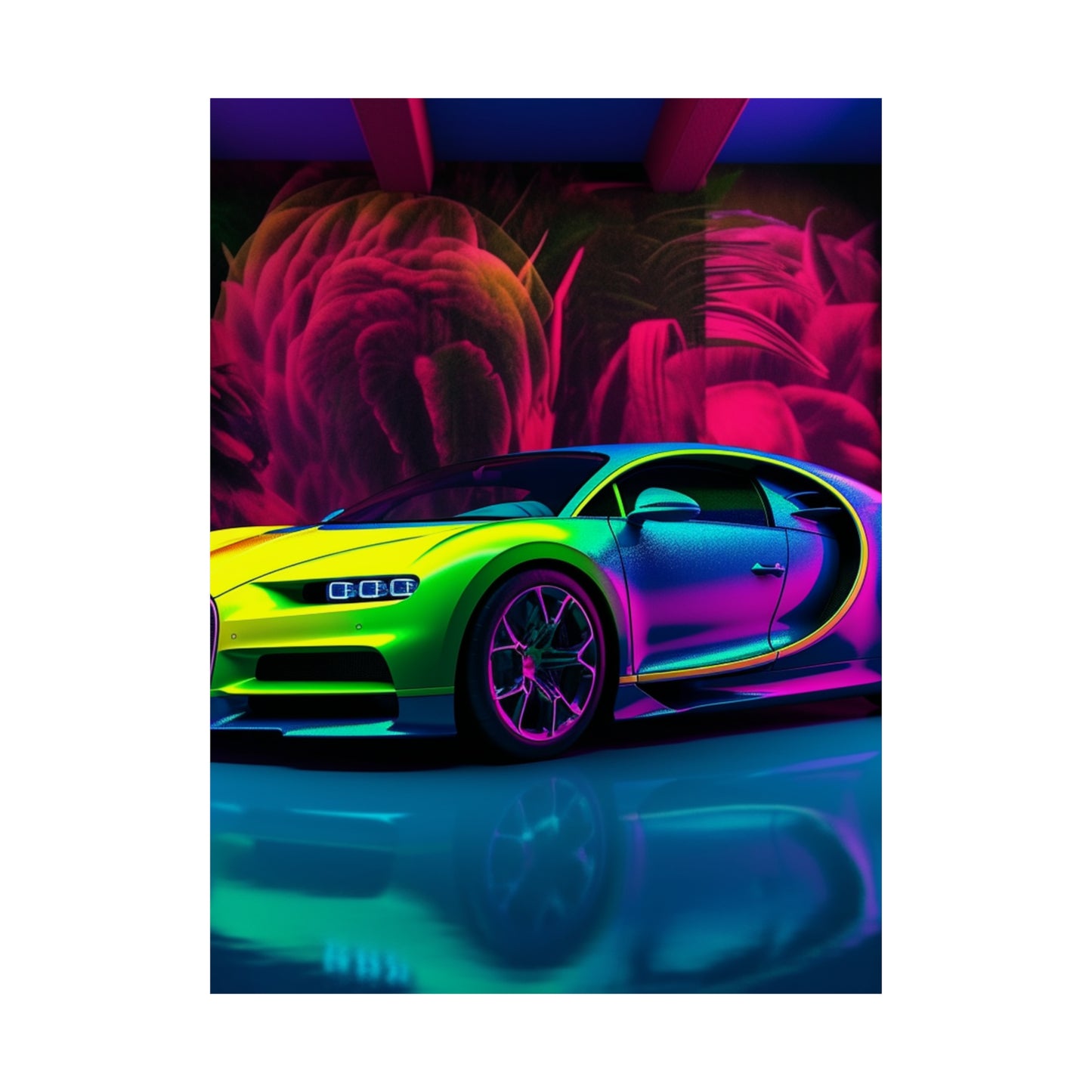 Premium Matte Vertical Posters Florescent Bugatti Flair 1