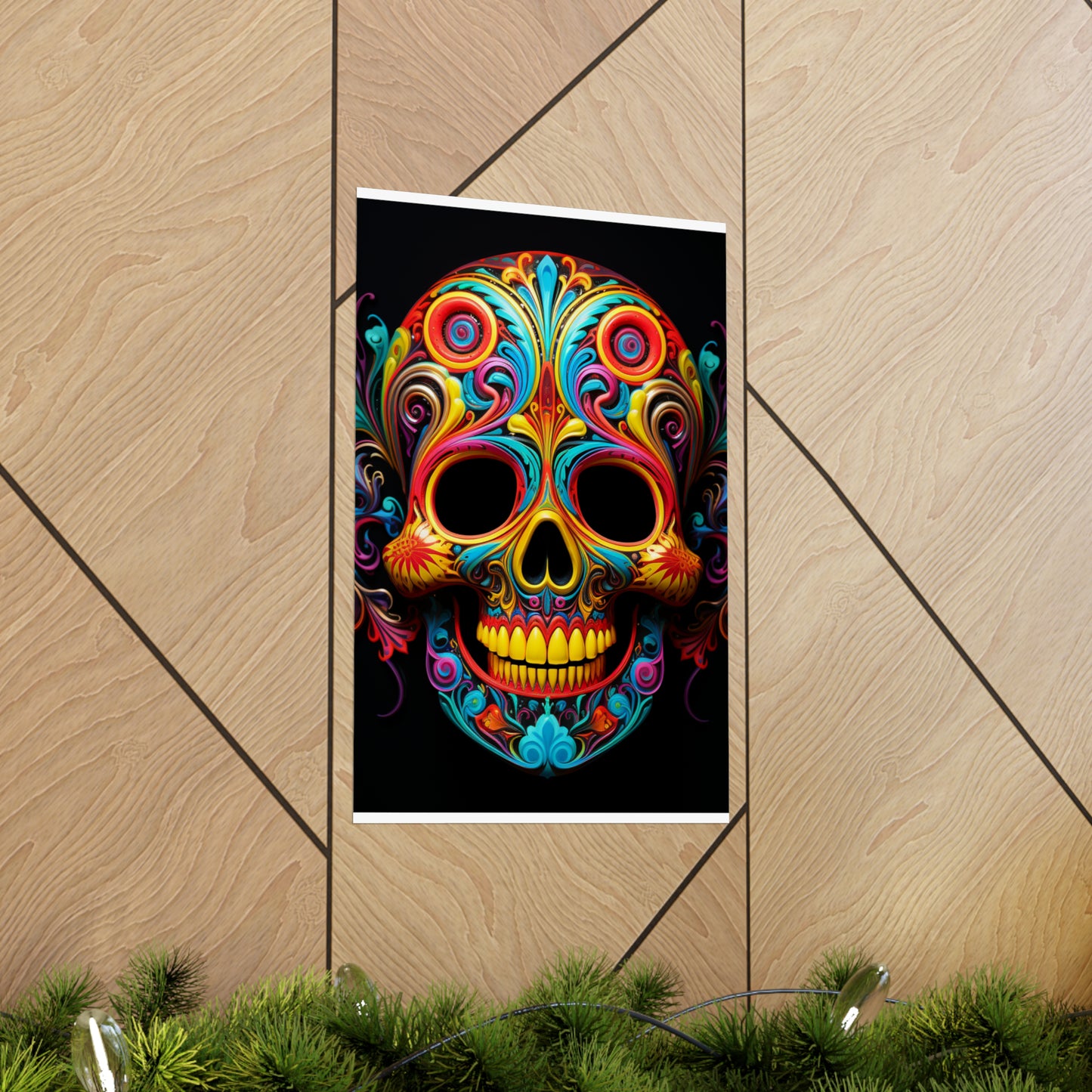 Premium Matte Vertical Posters Macro Skull Color 1