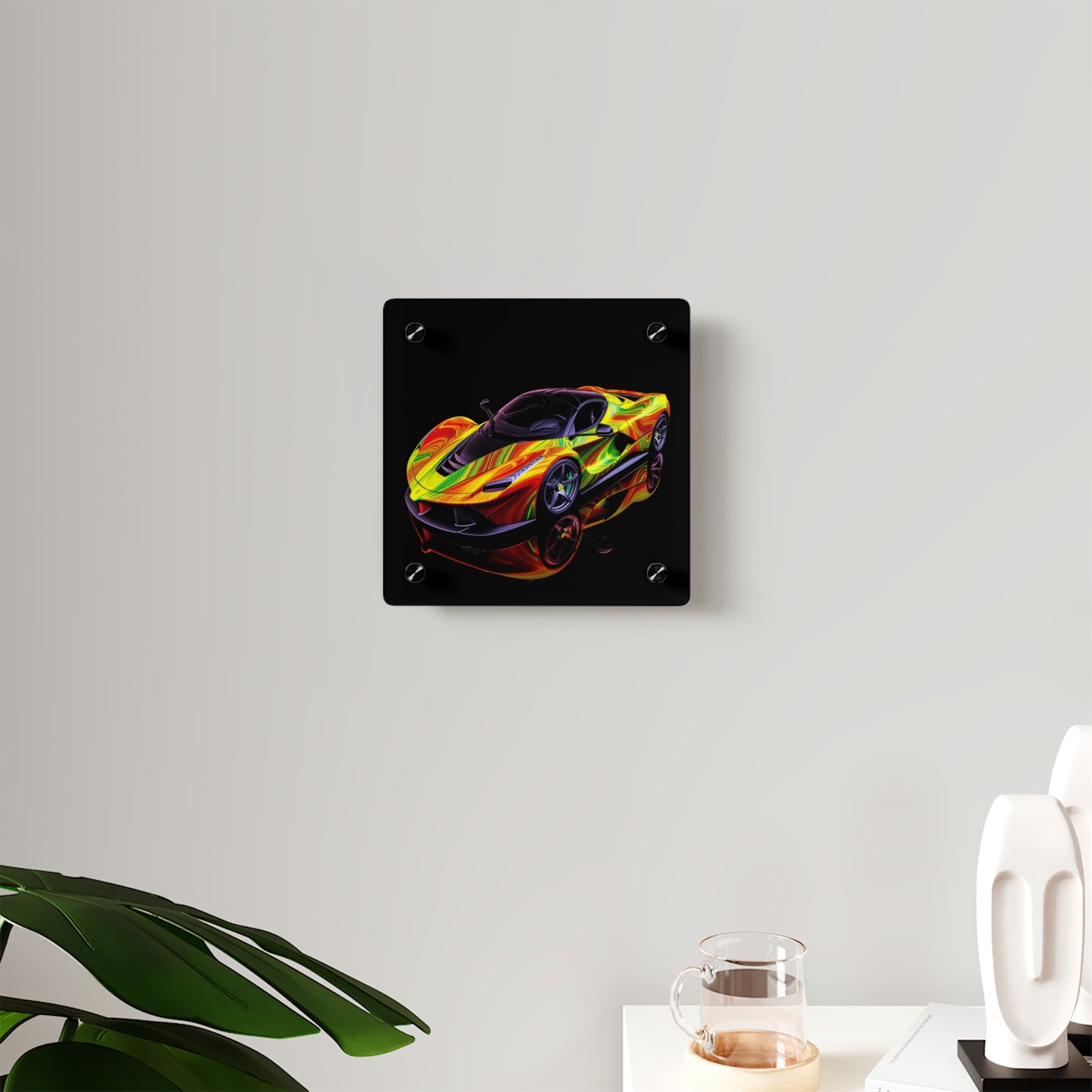 Acrylic Wall Art Panels Ferrari Neon 4