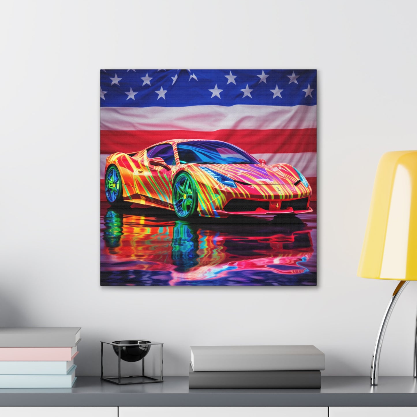 Canvas Gallery Wraps Hyper Colorfull Ferrari 4