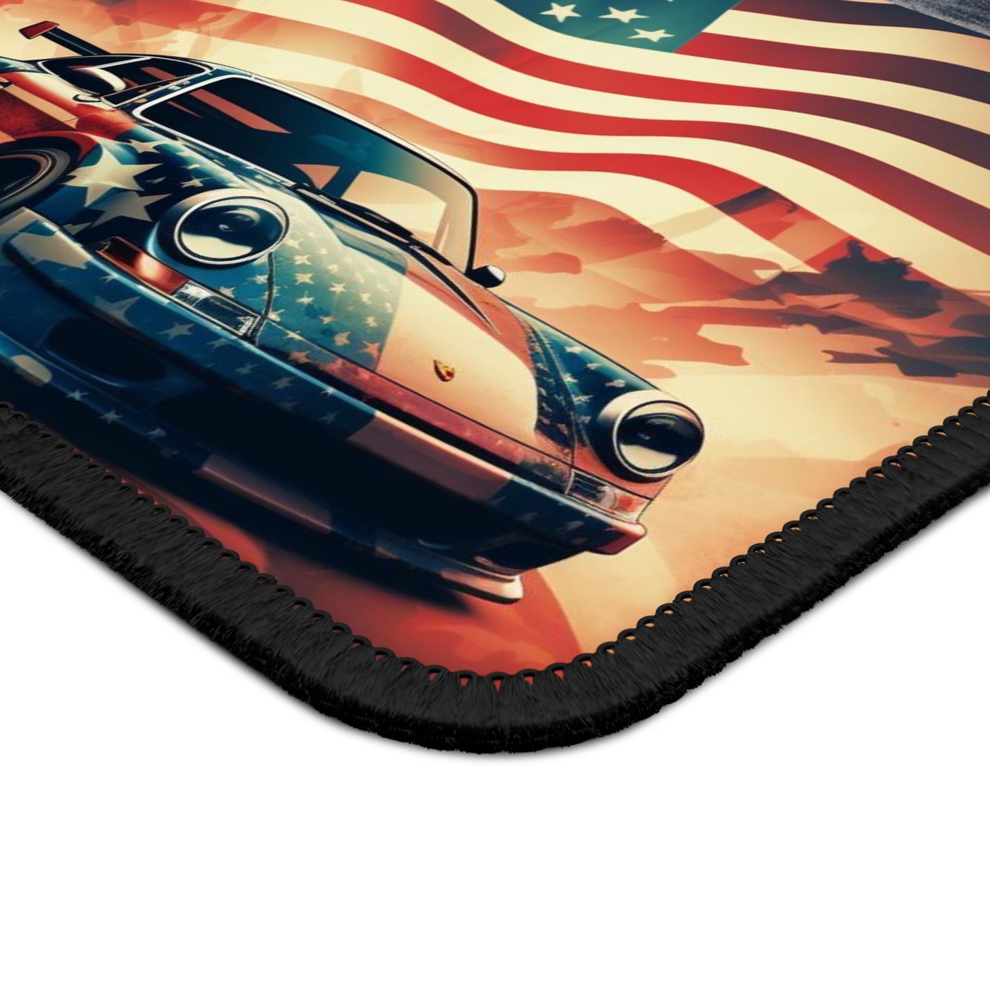 Gaming Mouse Pad  Abstract American Flag Background Porsche 5