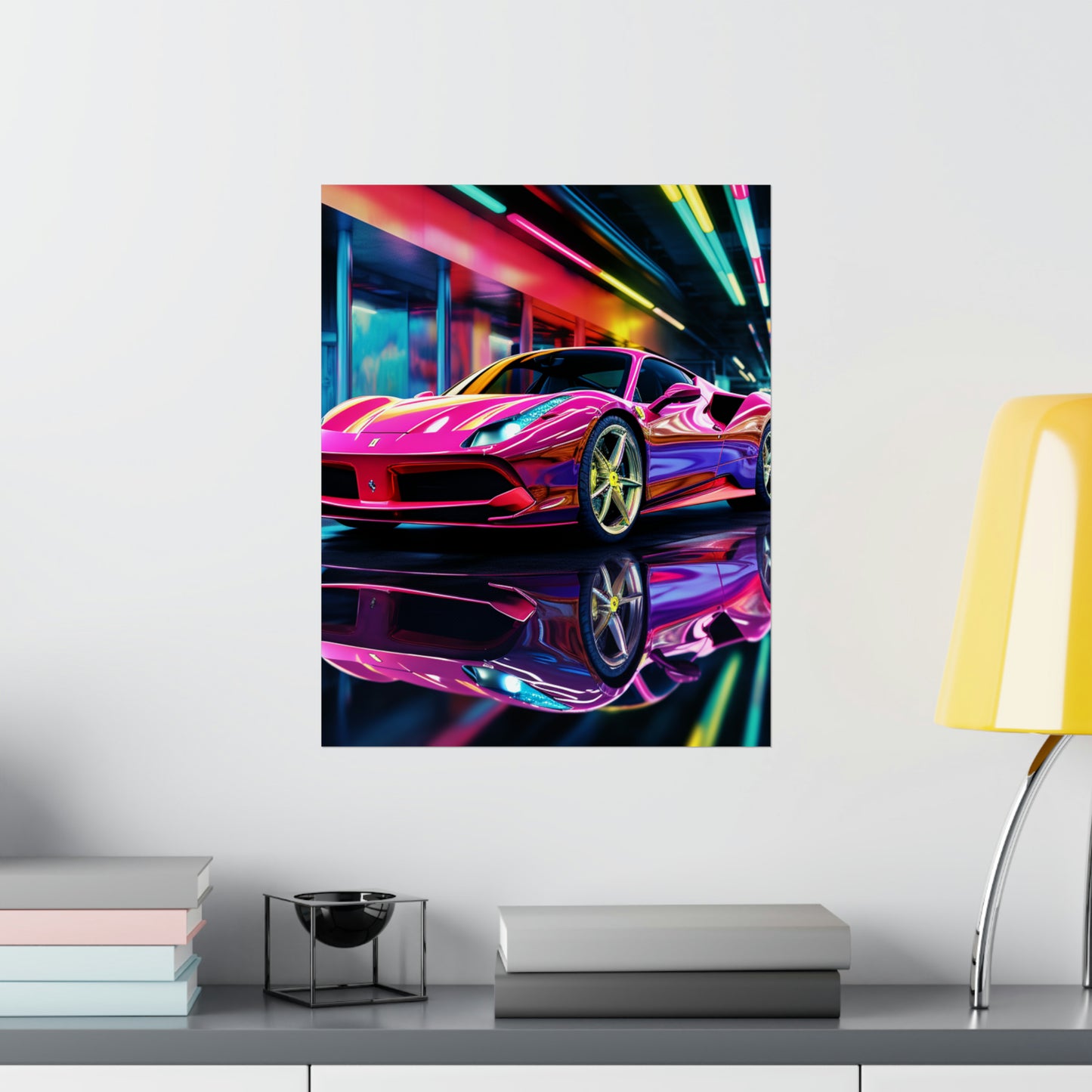 Premium Matte Vertical Posters Pink Macro Ferrari 4