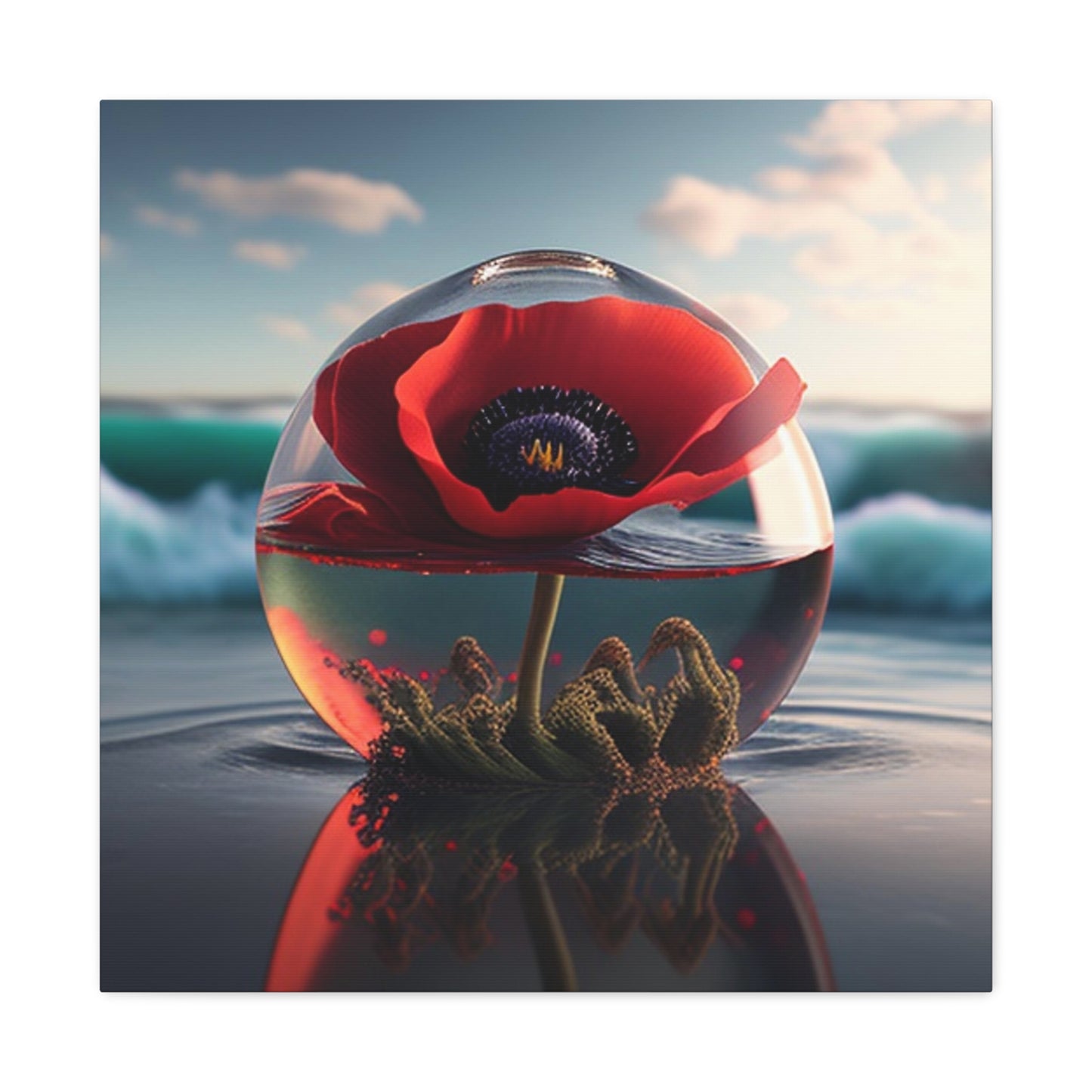 Canvas Gallery Wraps Red Anemone in a Vase 4