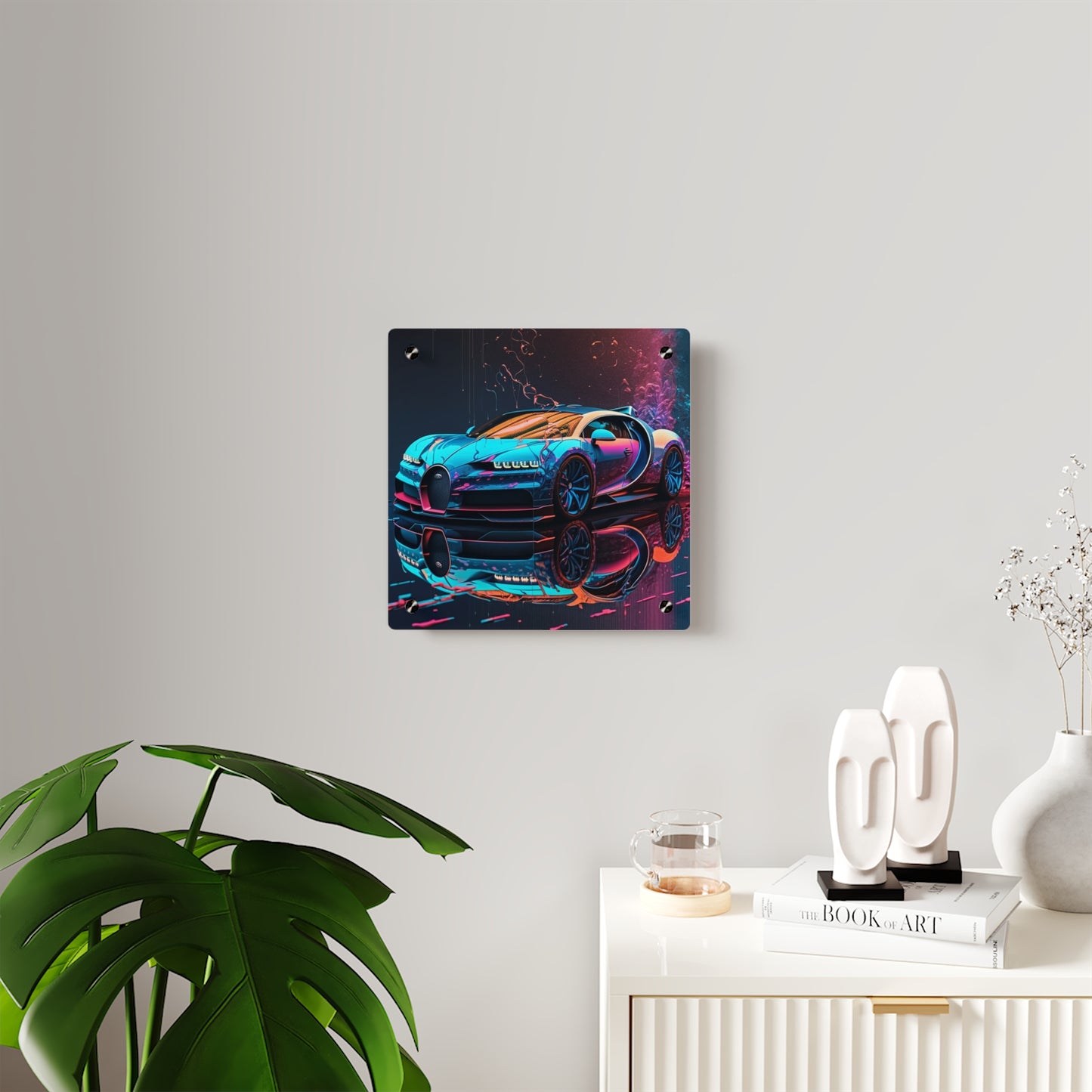 Acrylic Wall Art Panels Bugatti Neon Chiron 4