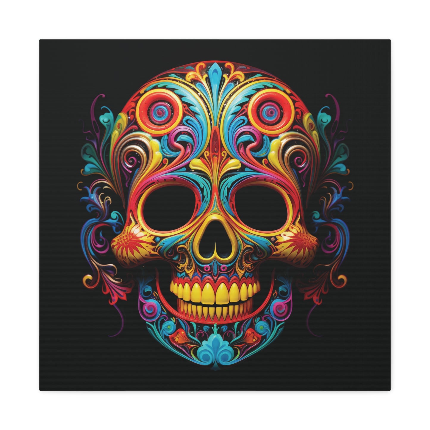 Canvas Gallery Wraps Macro Skull Color 1