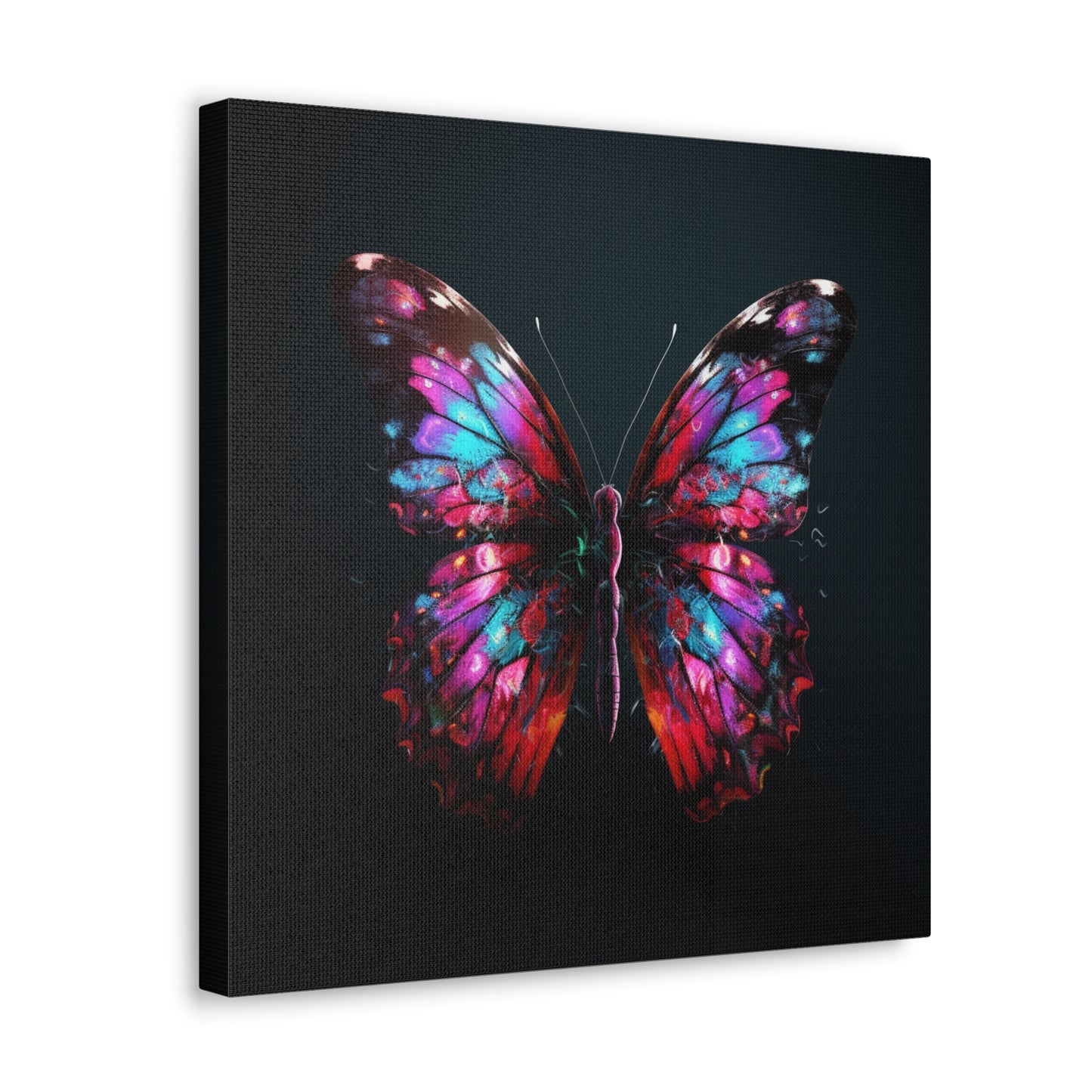 Canvas Gallery Wraps Hyper Colorful Butterfly Macro 3