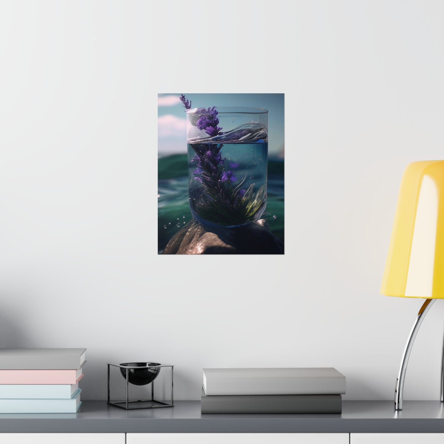 Premium Matte Vertical Posters Lavender in a vase 2