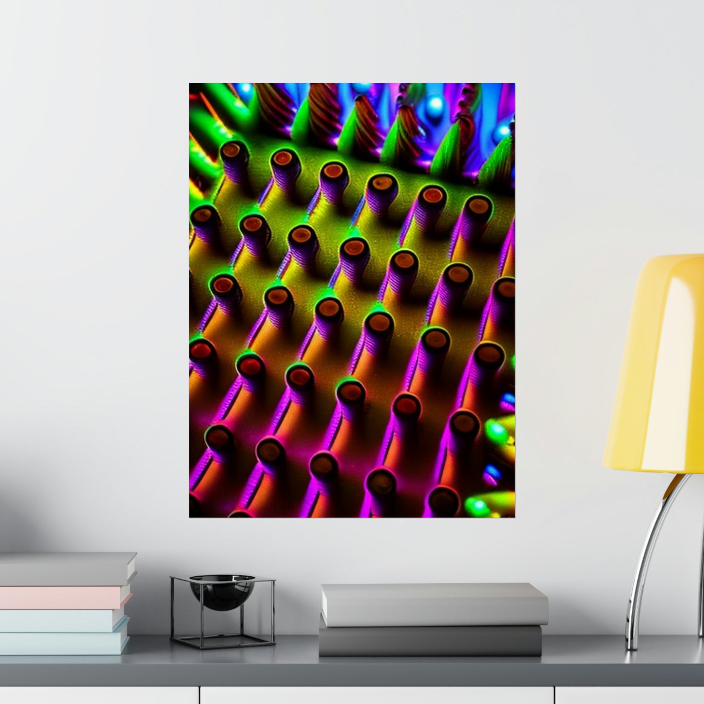 posters Macro Cactus neon square 1