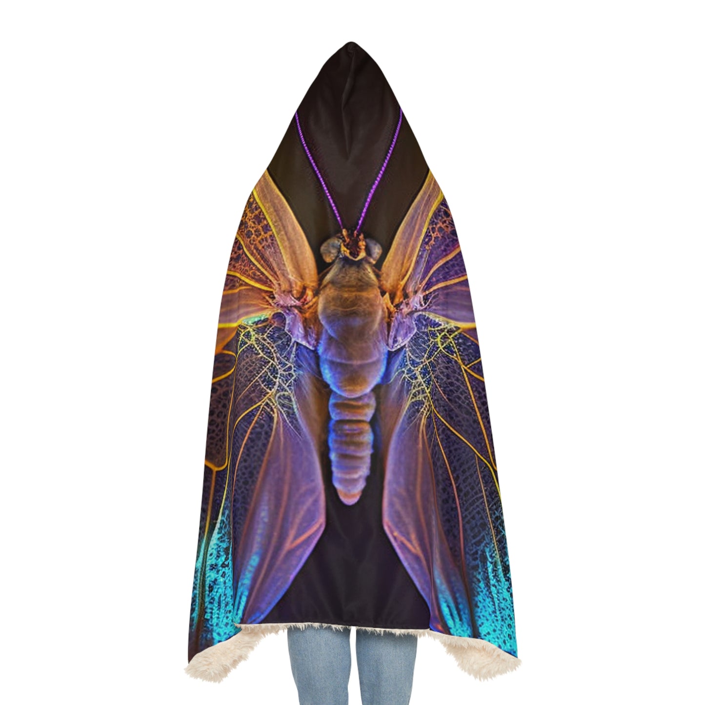 Snuggle Hooded Blanket Neon Butterfly Flair 2