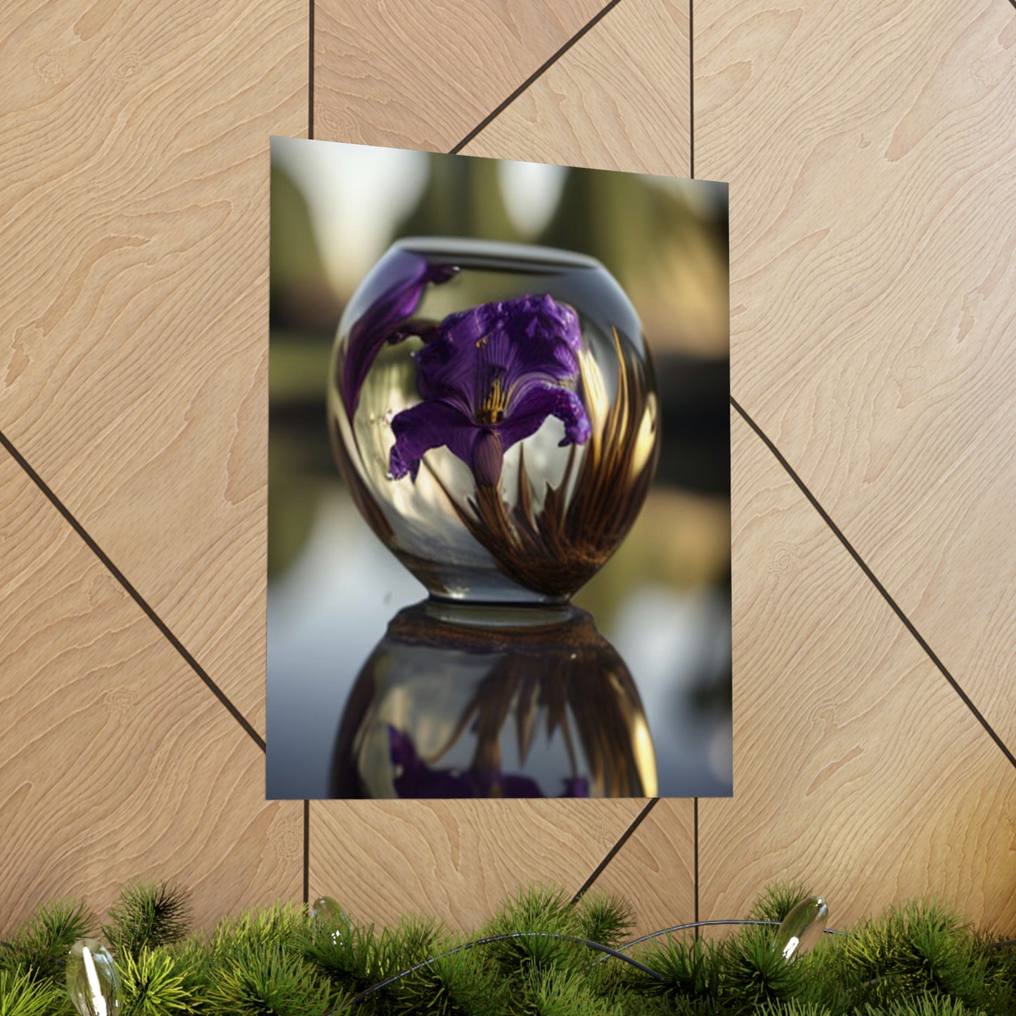 Premium Matte Vertical Posters Purple Iris in a vase 2