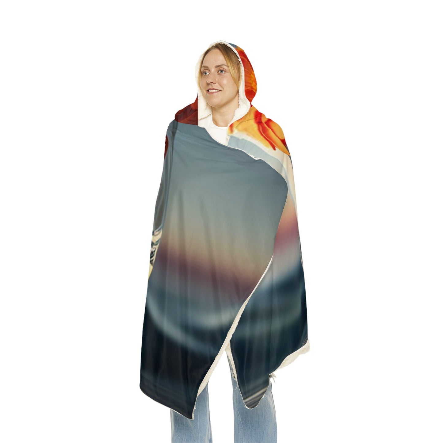 Snuggle Hooded Blanket Orange Zinnia 4