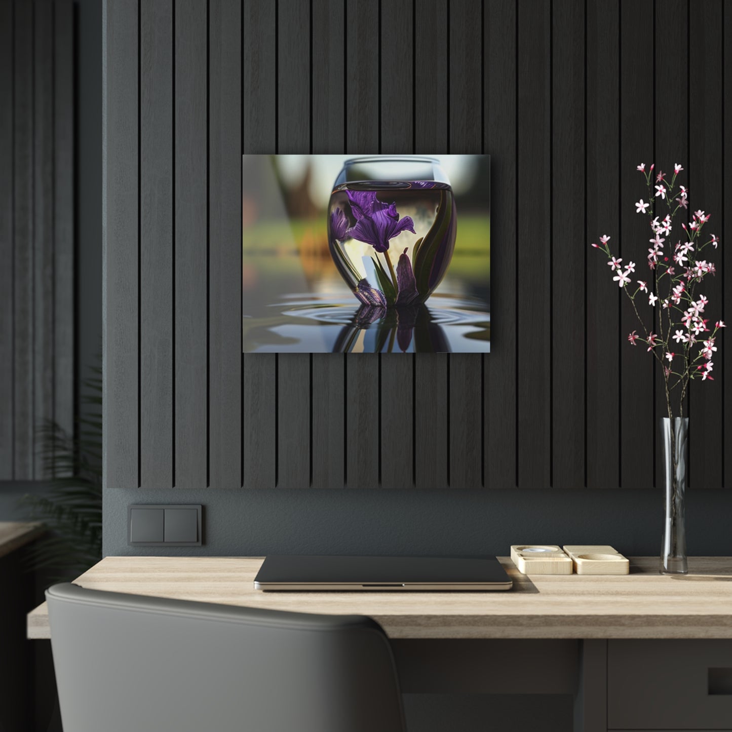 Acrylic Prints Purple Iris in a vase 3