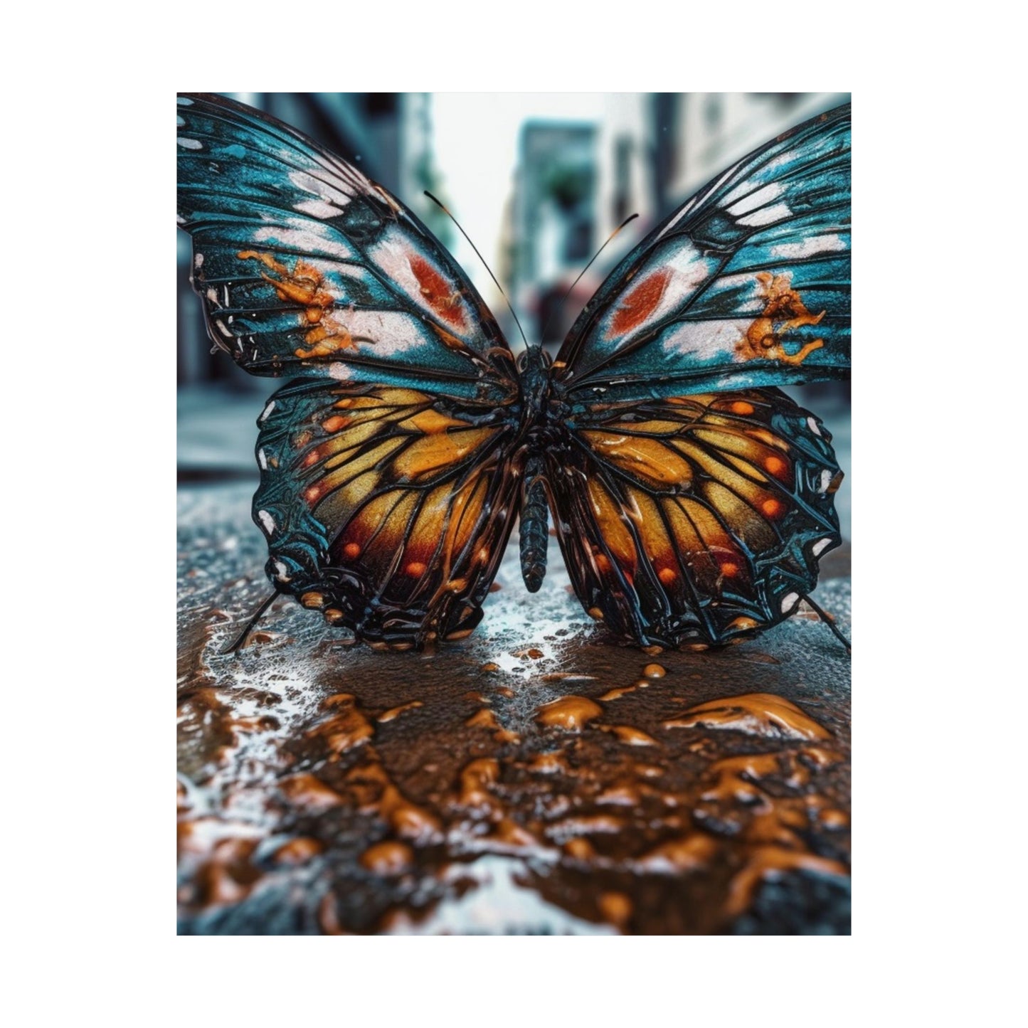 Premium Matte Vertical Posters Water Butterfly Street 3