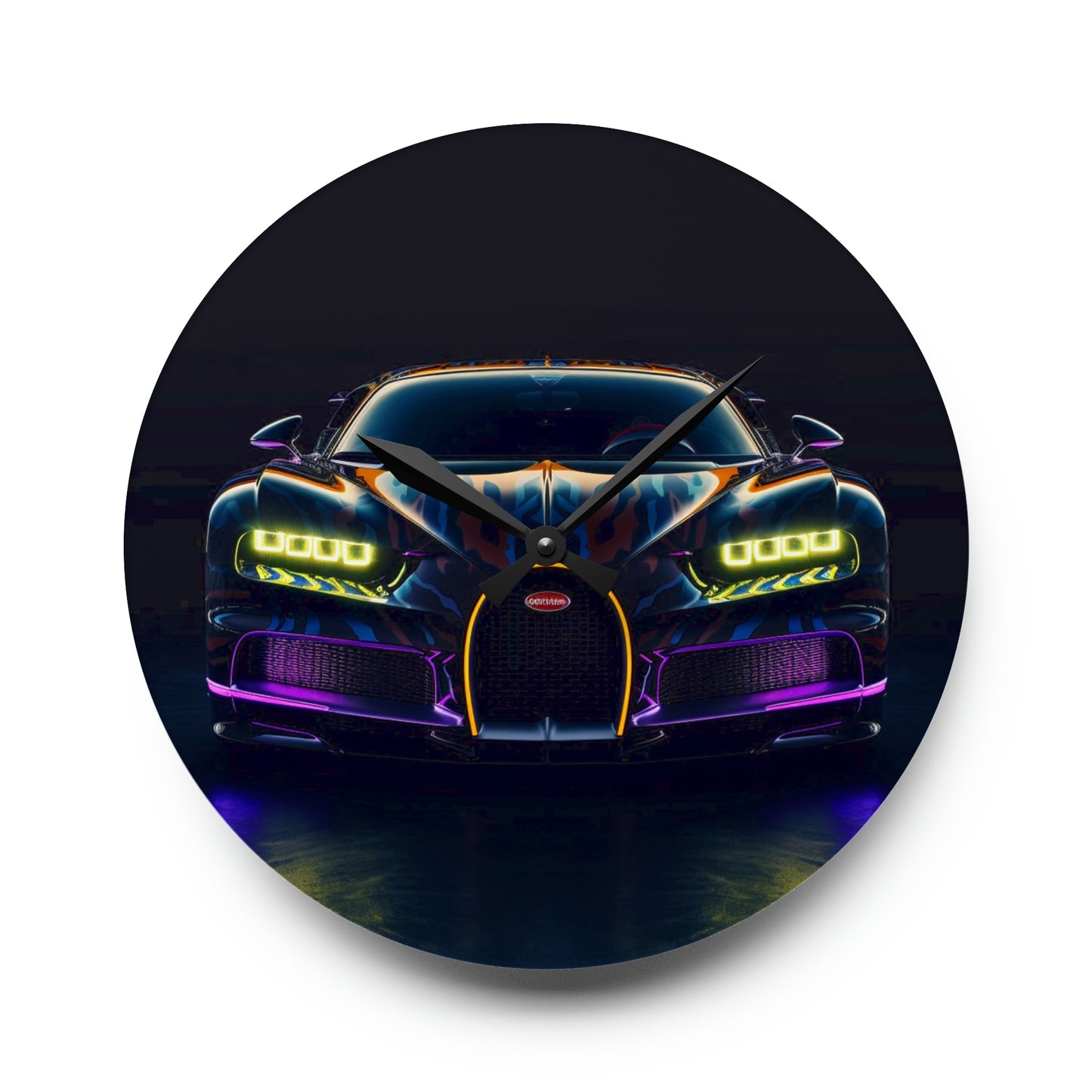 Acrylic Wall Clock Hyper Bugatti Chiron 3