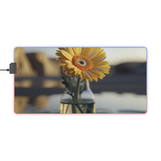 LED Gaming Mouse Pad yello Gerbera glass 4