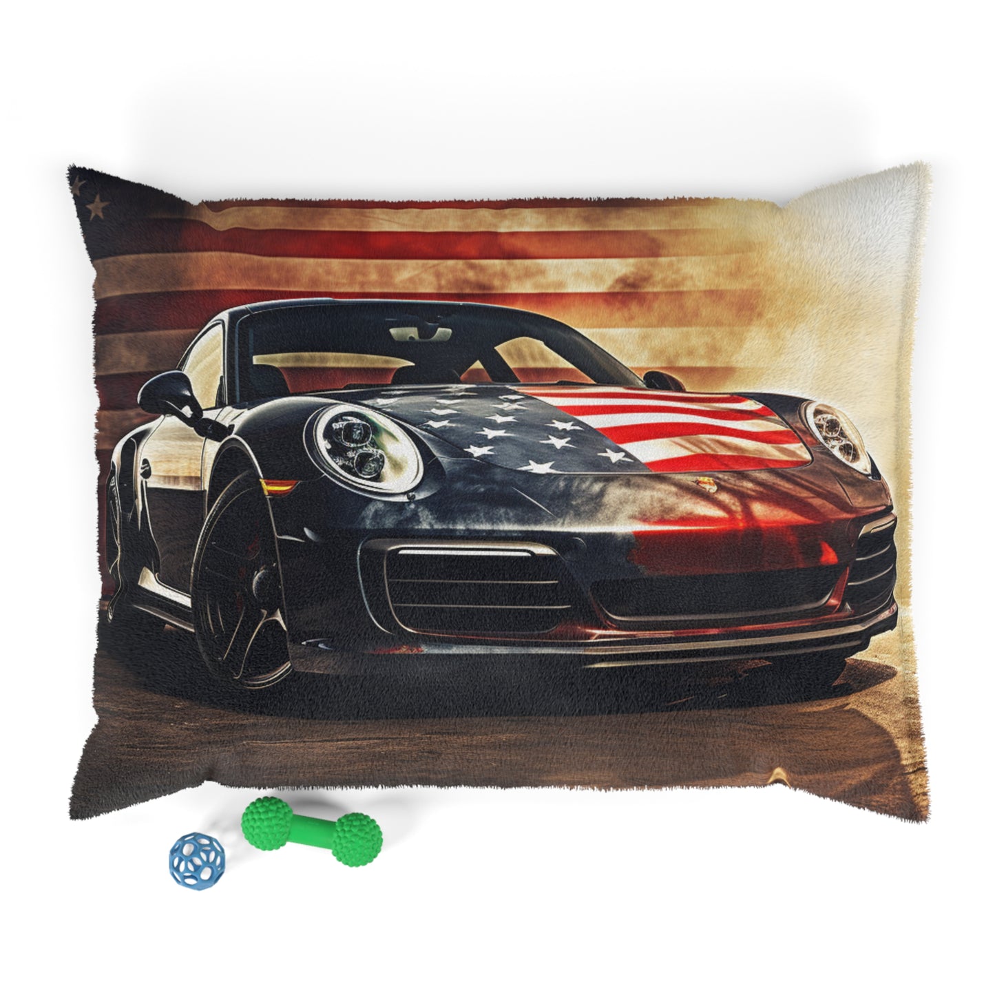 Pet Bed Abstract American Flag Background Porsche 1