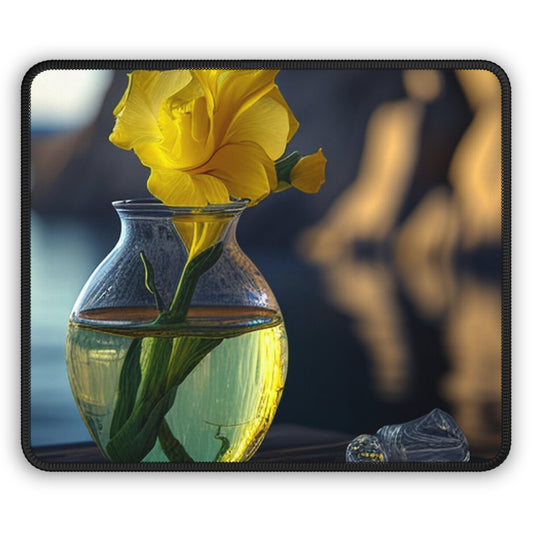 Gaming Mouse Pad  Yellow Gladiolus glass 3