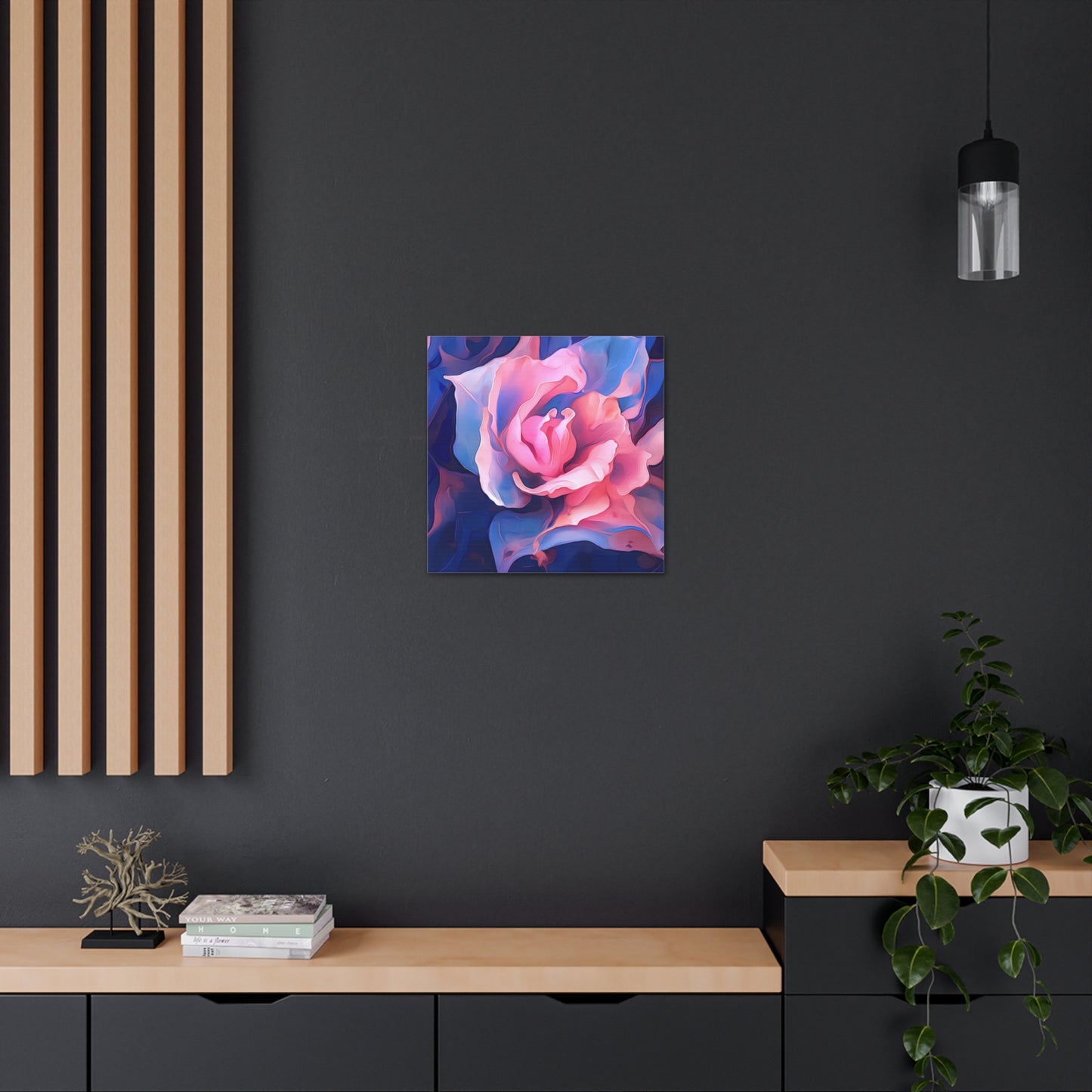 Canvas Gallery Wraps Pink & Blue Tulip Rose 1