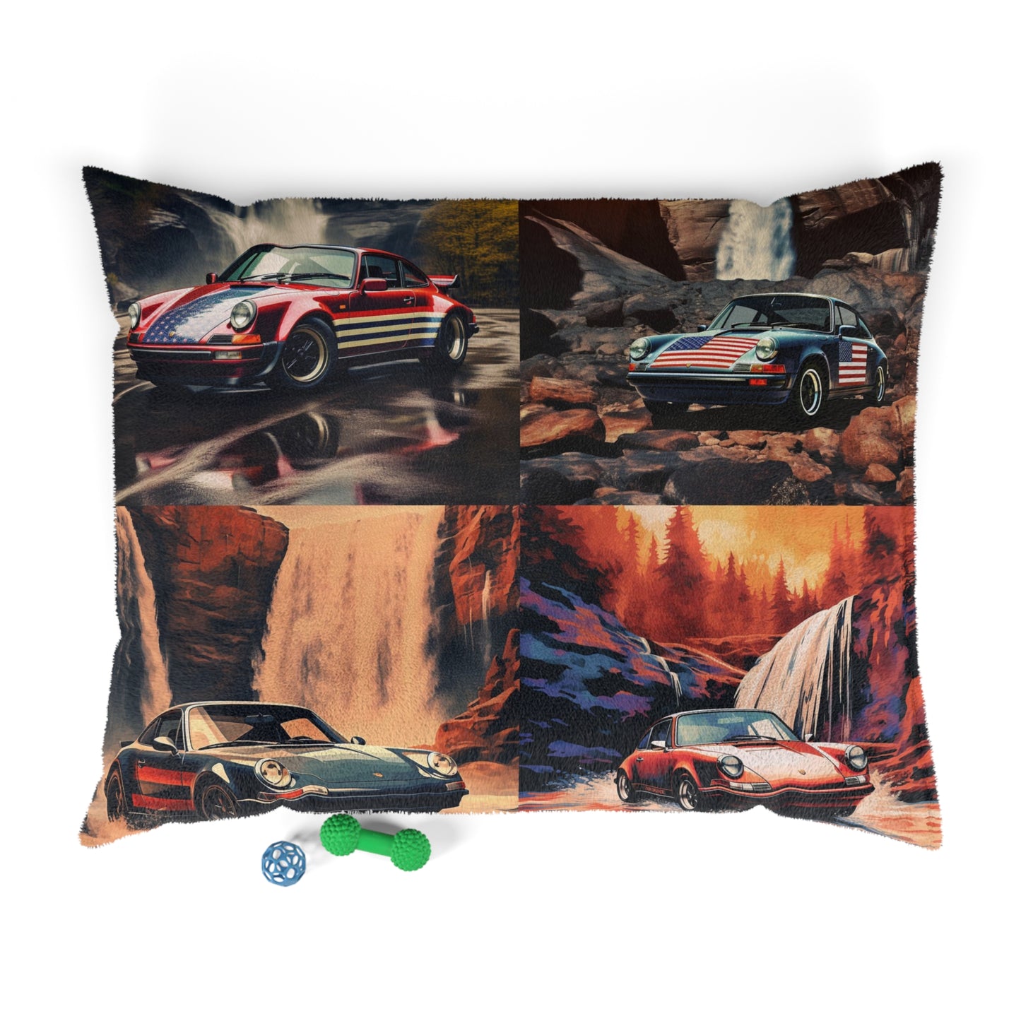 Pet Bed American Flag Porsche Abstract 5