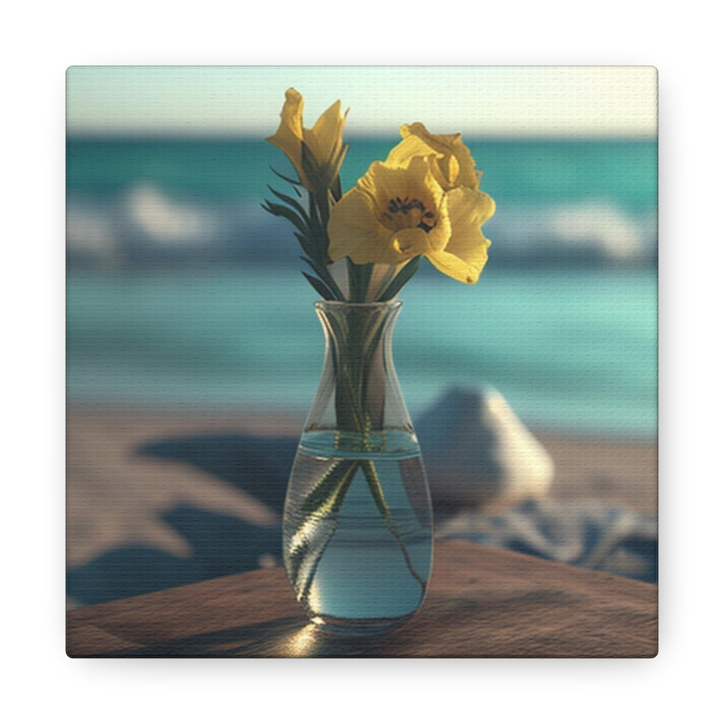 Canvas Gallery Wraps Yellow Gladiolus glass 4
