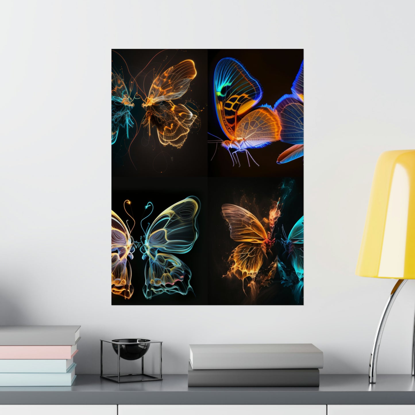 Premium Matte Vertical Posters Neon Glo Butterfly 5