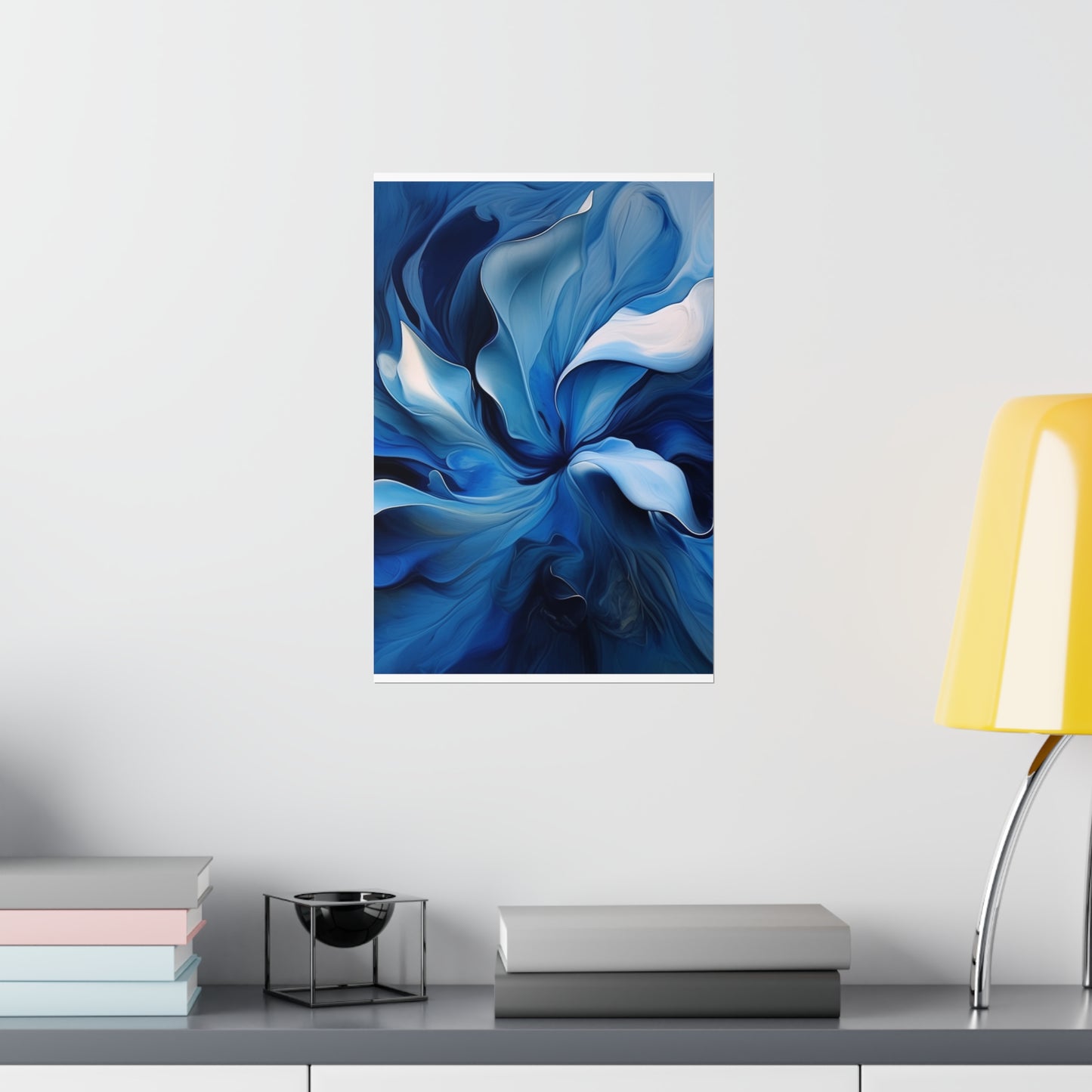 Premium Matte Vertical Posters Abstract Blue Tulip 4