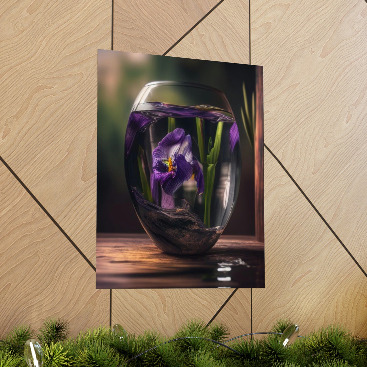 Premium Matte Vertical Posters Purple Iris in a vase 4