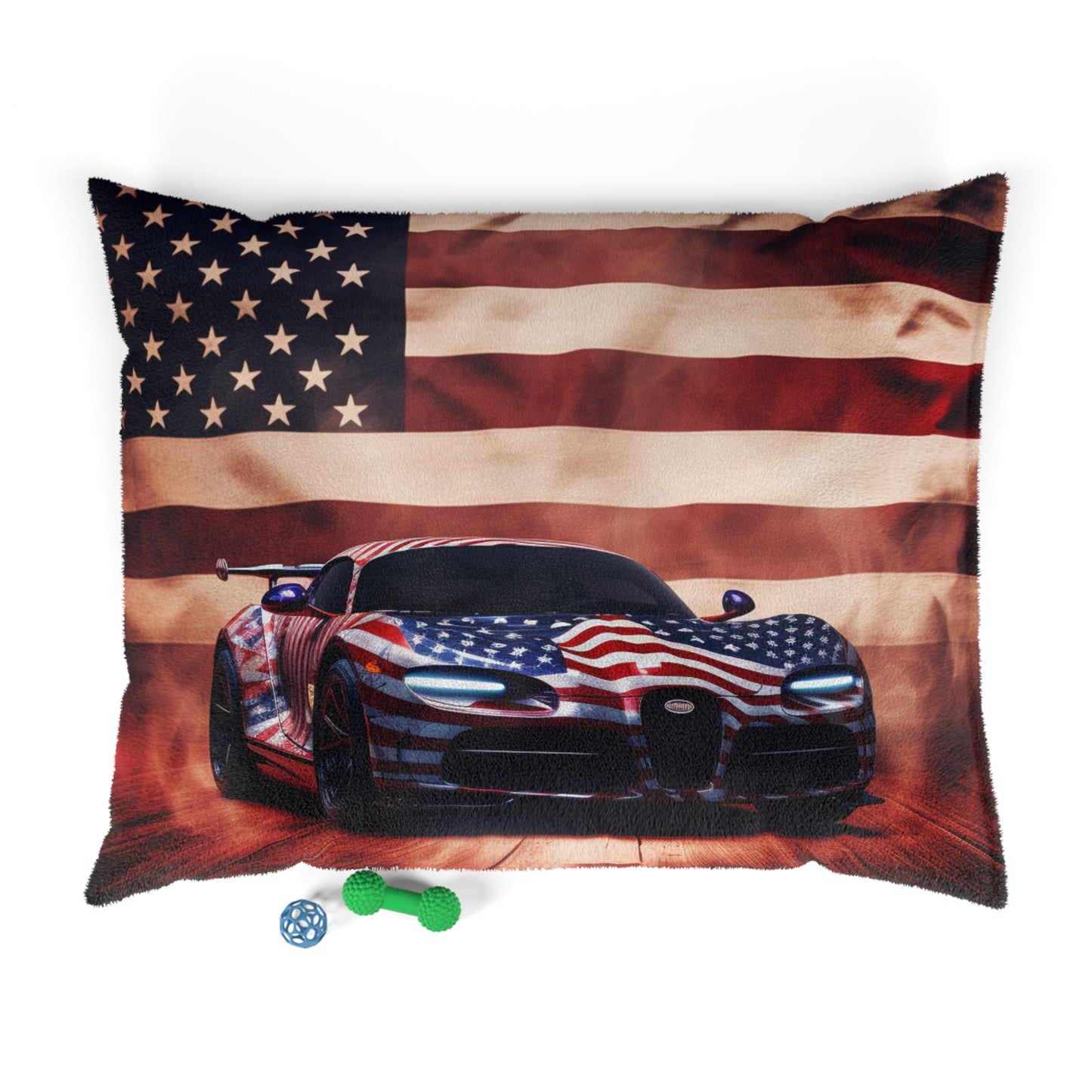 Pet Bed Abstract American Flag Background Bugatti 2