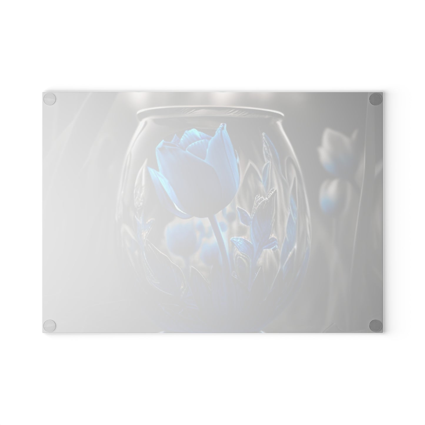 Glass Cutting Board Tulip Blue 2