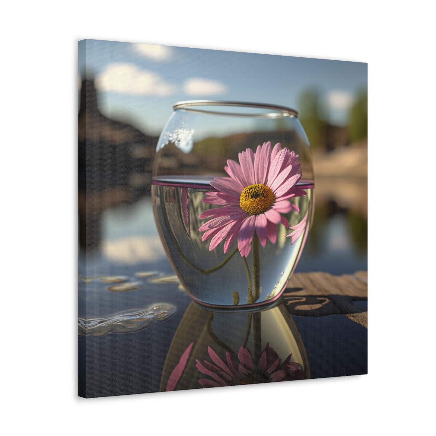 Canvas Gallery Wraps Daisy in a vase 1