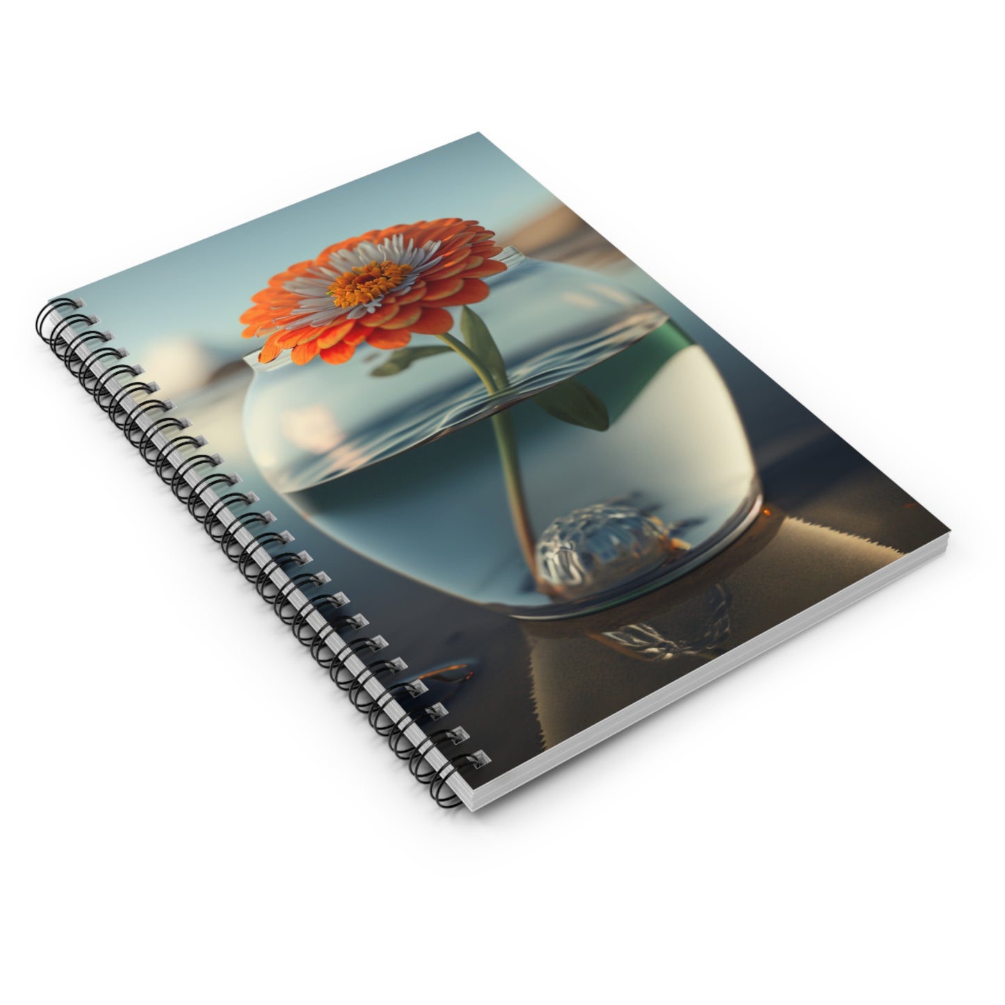 Spiral Notebook - Ruled Line Orange Zinnia 3