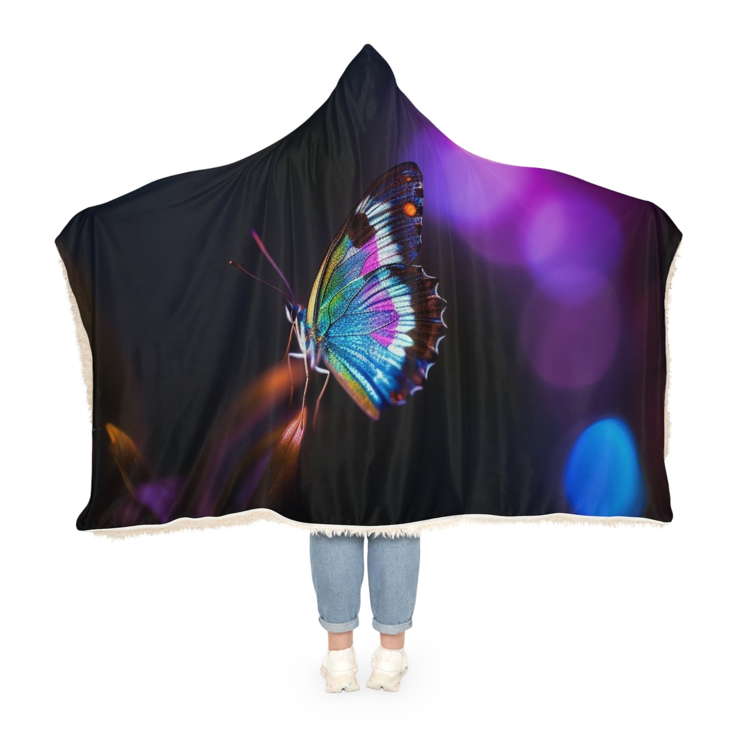 Snuggle Hooded Blanket Photo Realistic Butterfly 1