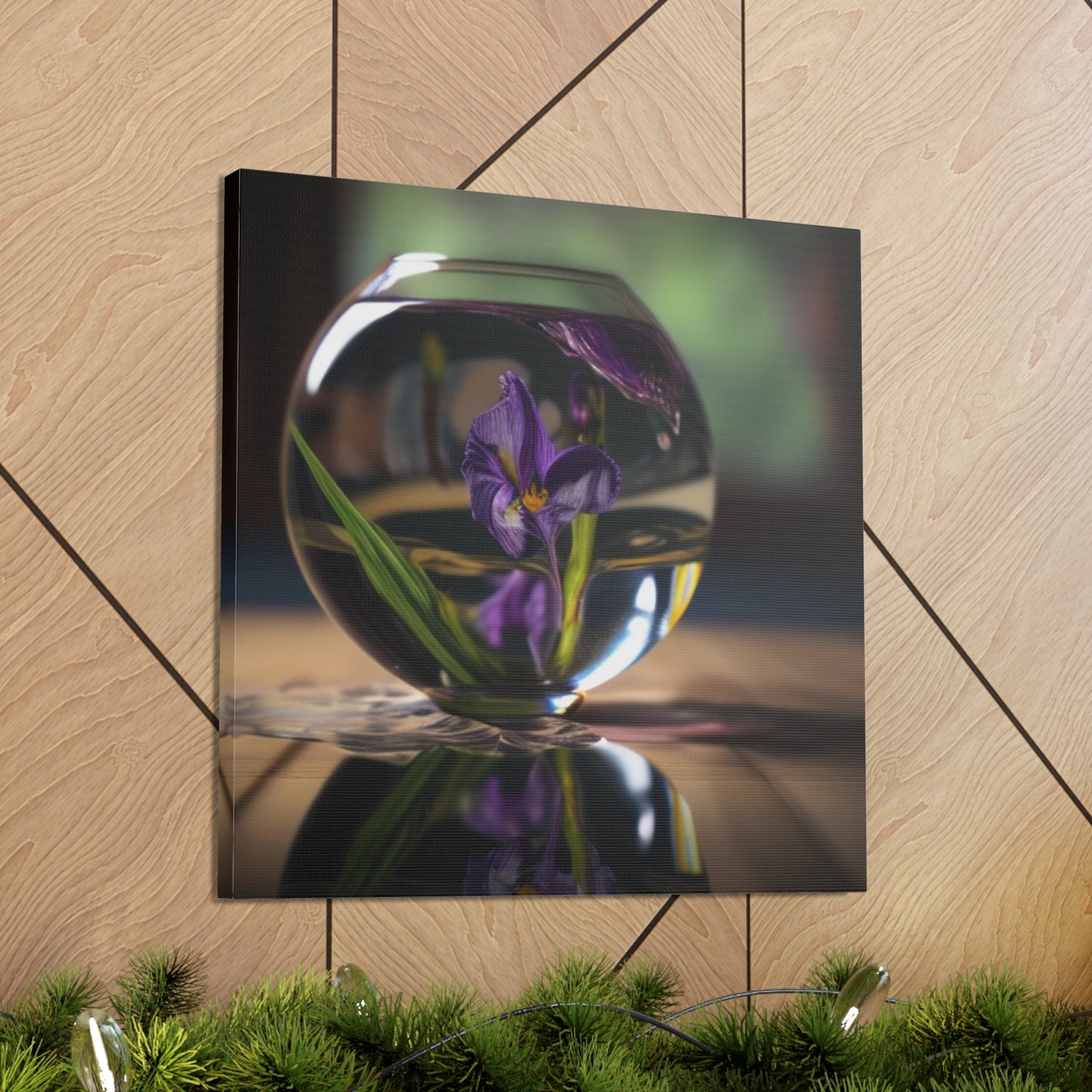 Canvas Gallery Wraps Purple Iris in a vase 1