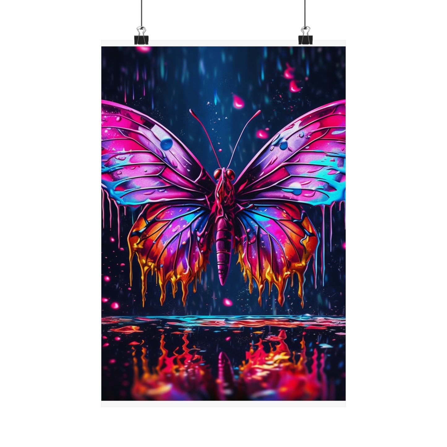 Premium Matte Vertical Posters Pink Butterfly Flair 2