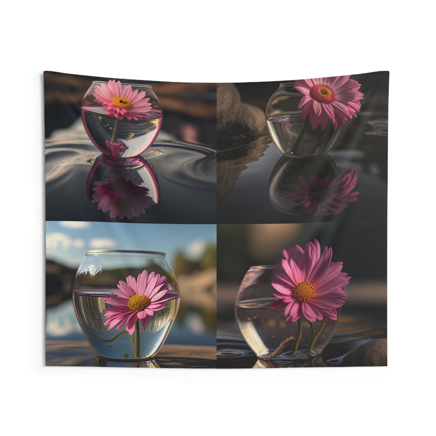 Indoor Wall Tapestries Pink Daisy 5