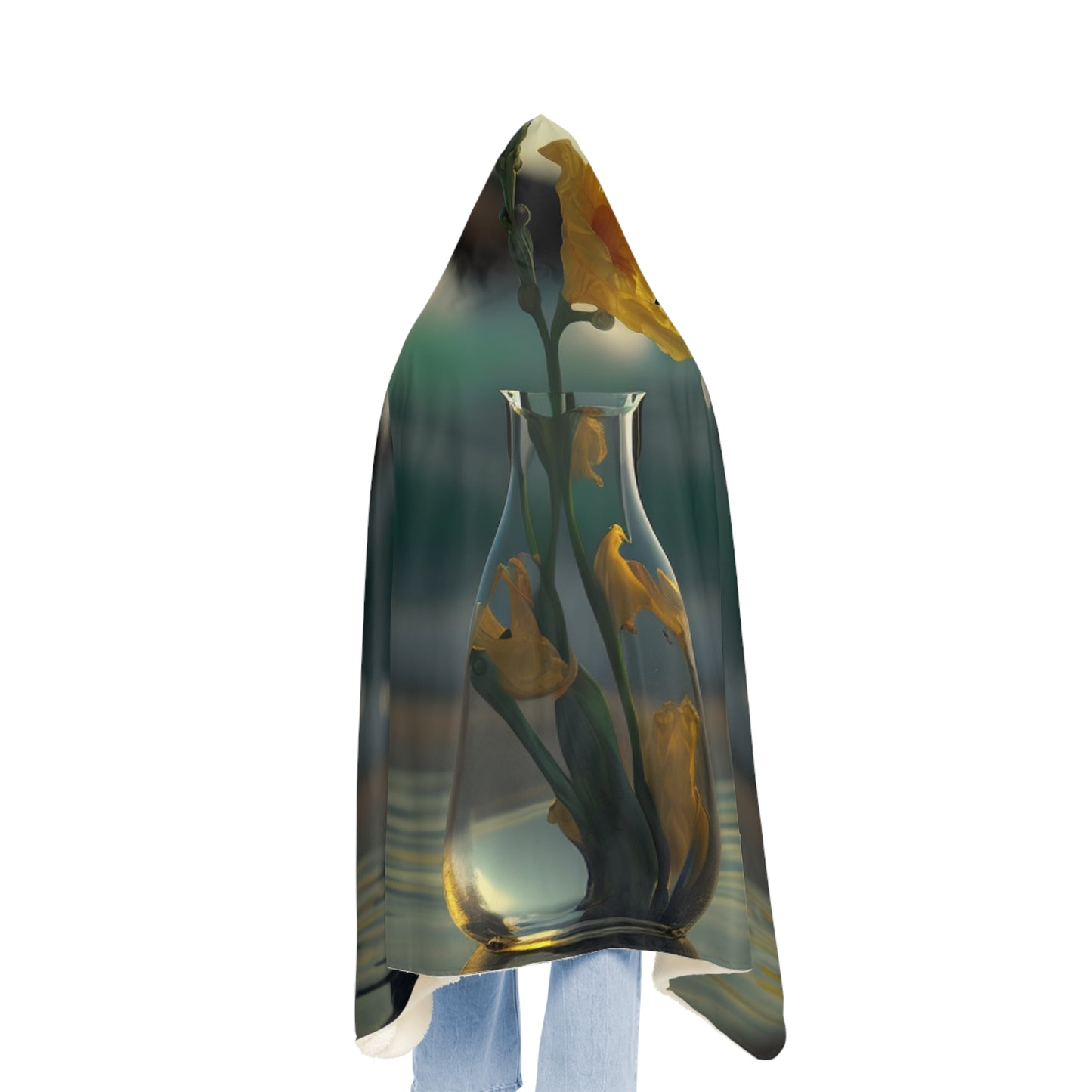 Snuggle Hooded Blanket Yellow Gladiolus glass 2