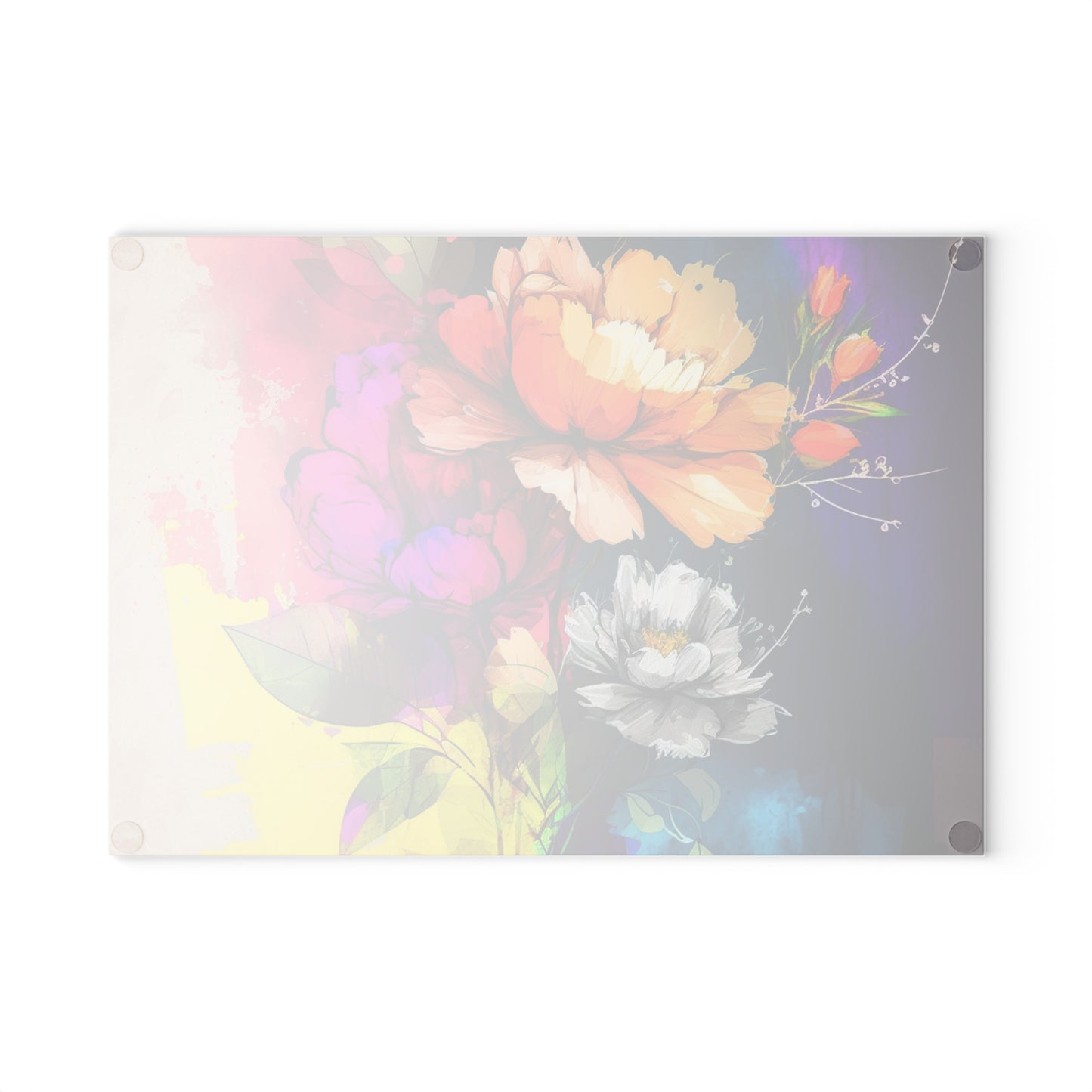 Glass Cutting Board Bright Spring Flowers 4