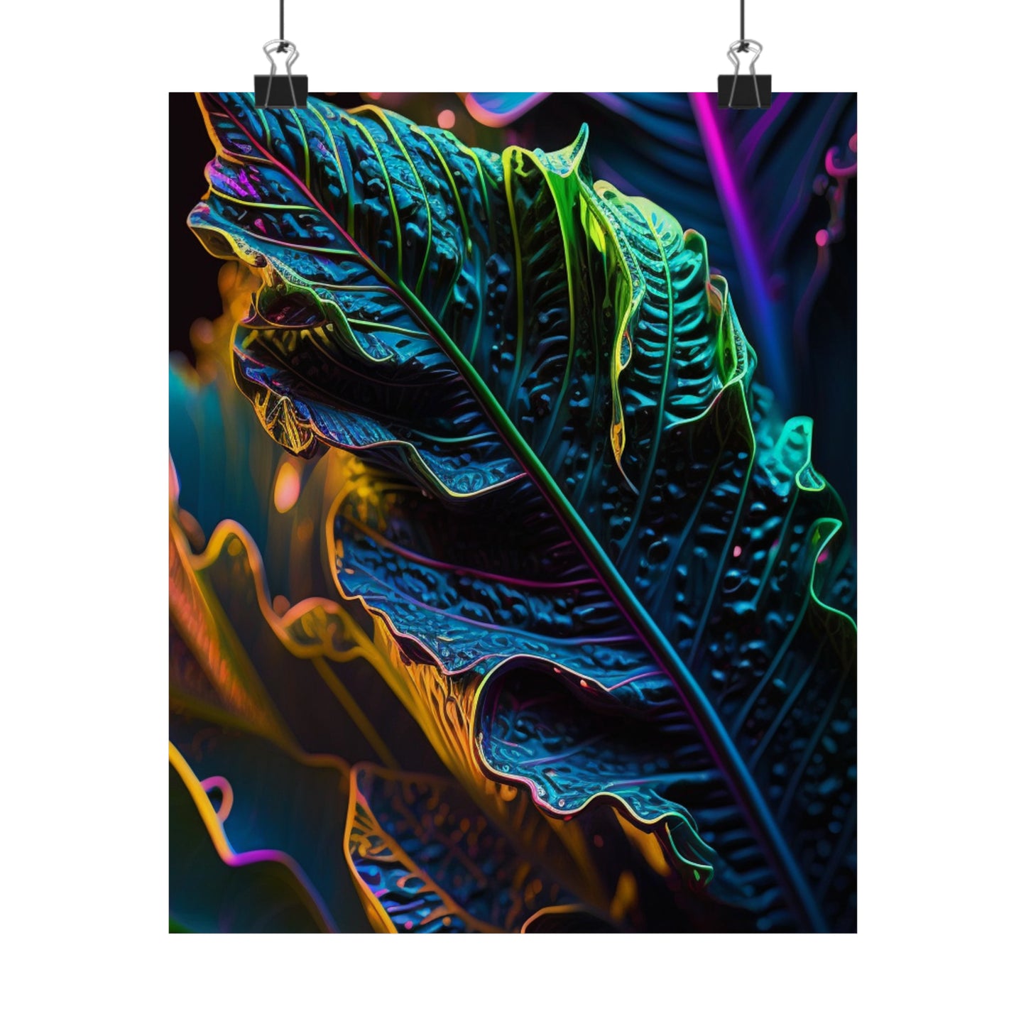 Premium Matte Vertical Posters Florescent Skull Death 4