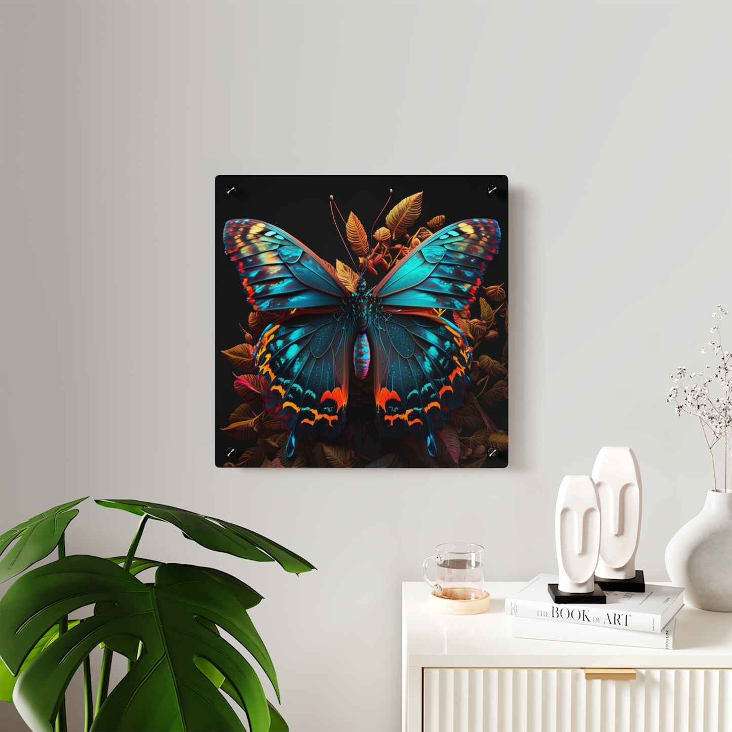 Acrylic Wall Art Panels Hue Neon Butterfly 1