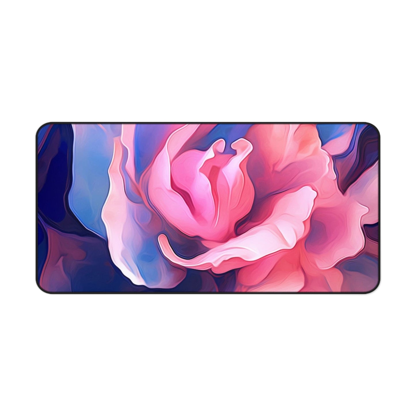 Desk Mat Pink & Blue Tulip Rose 1