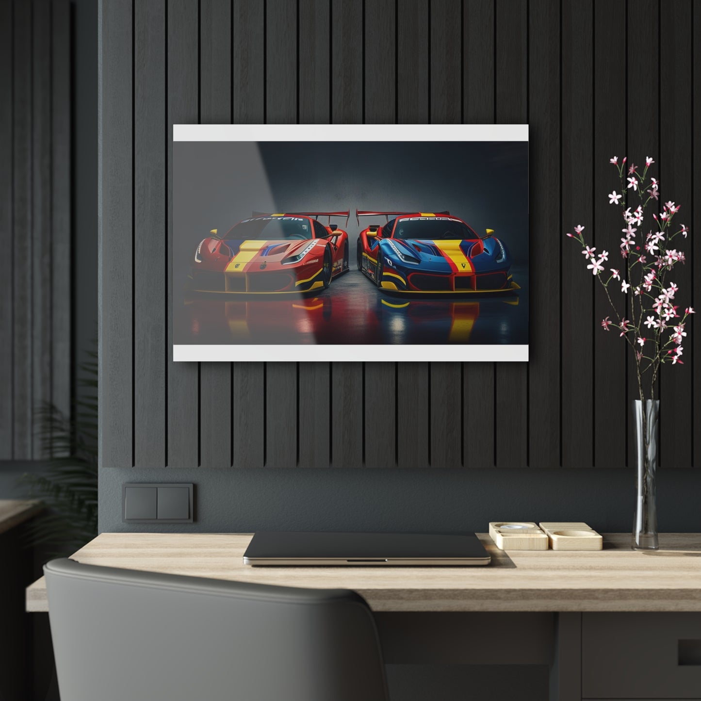 Acrylic Prints Ferrari Red Blue 4