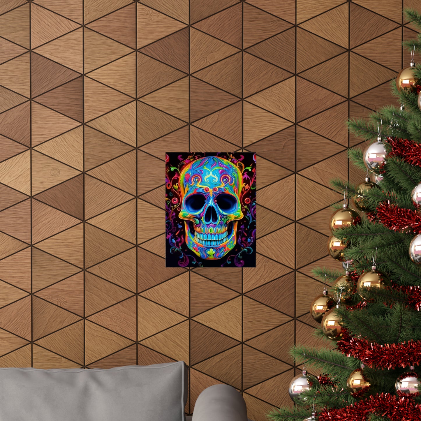 Premium Matte Vertical Posters Macro Skull Color 4