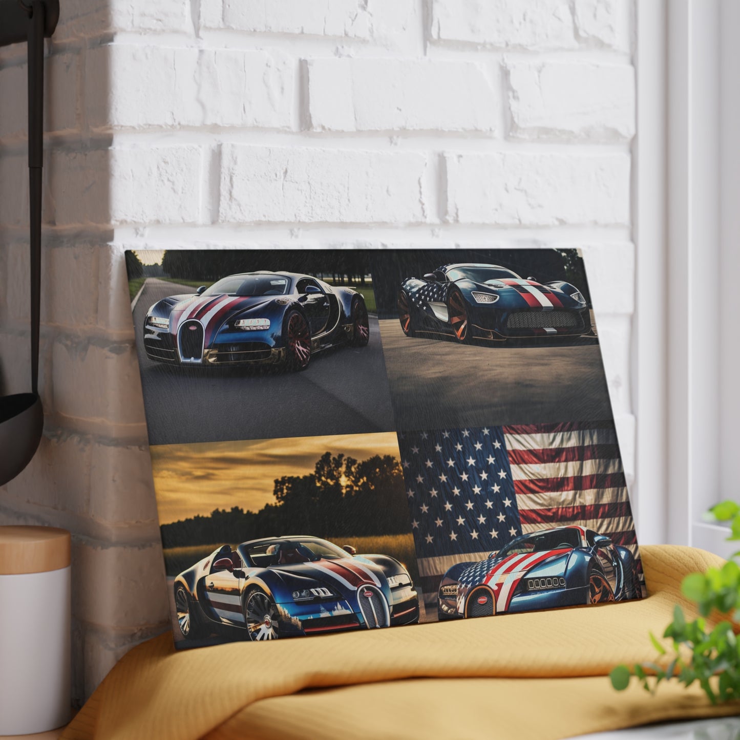 Glass Cutting Board Bugatti Flag American 5