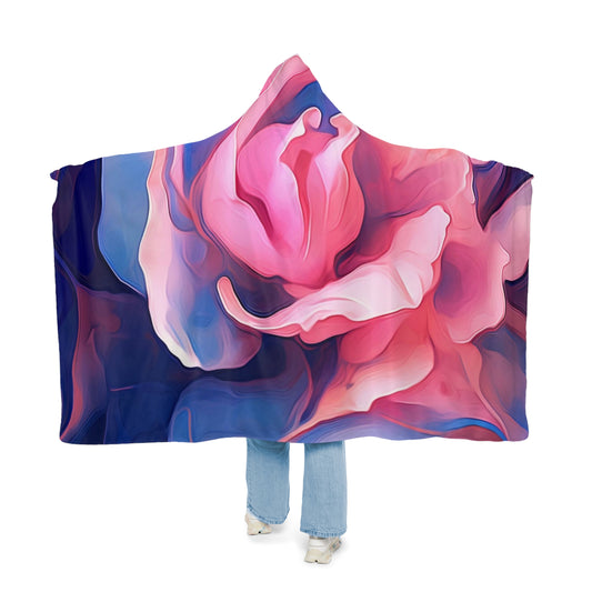 Snuggle Hooded Blanket Pink & Blue Tulip Rose 1