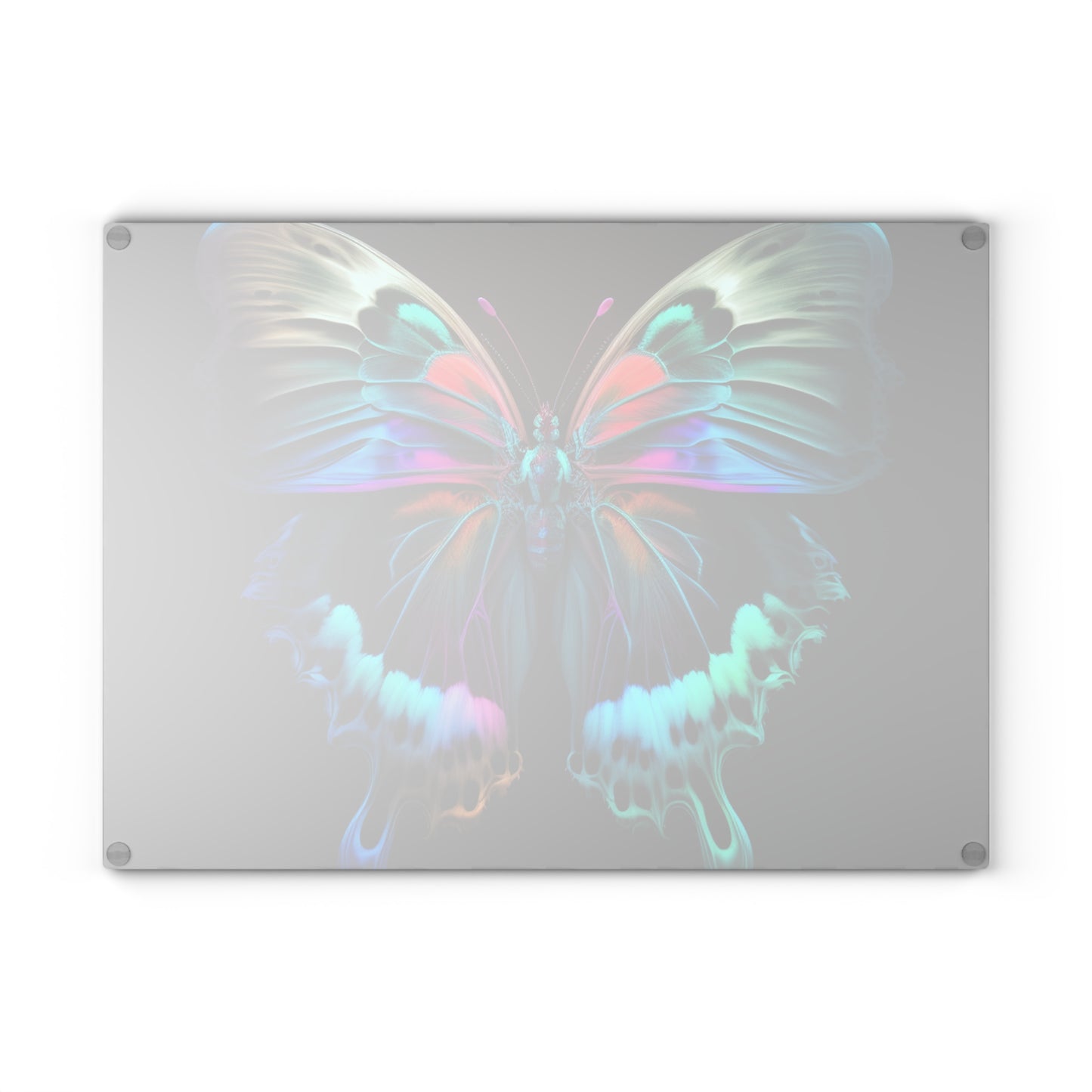 Glass Cutting Board Raw Hyper Color Butterfly 2