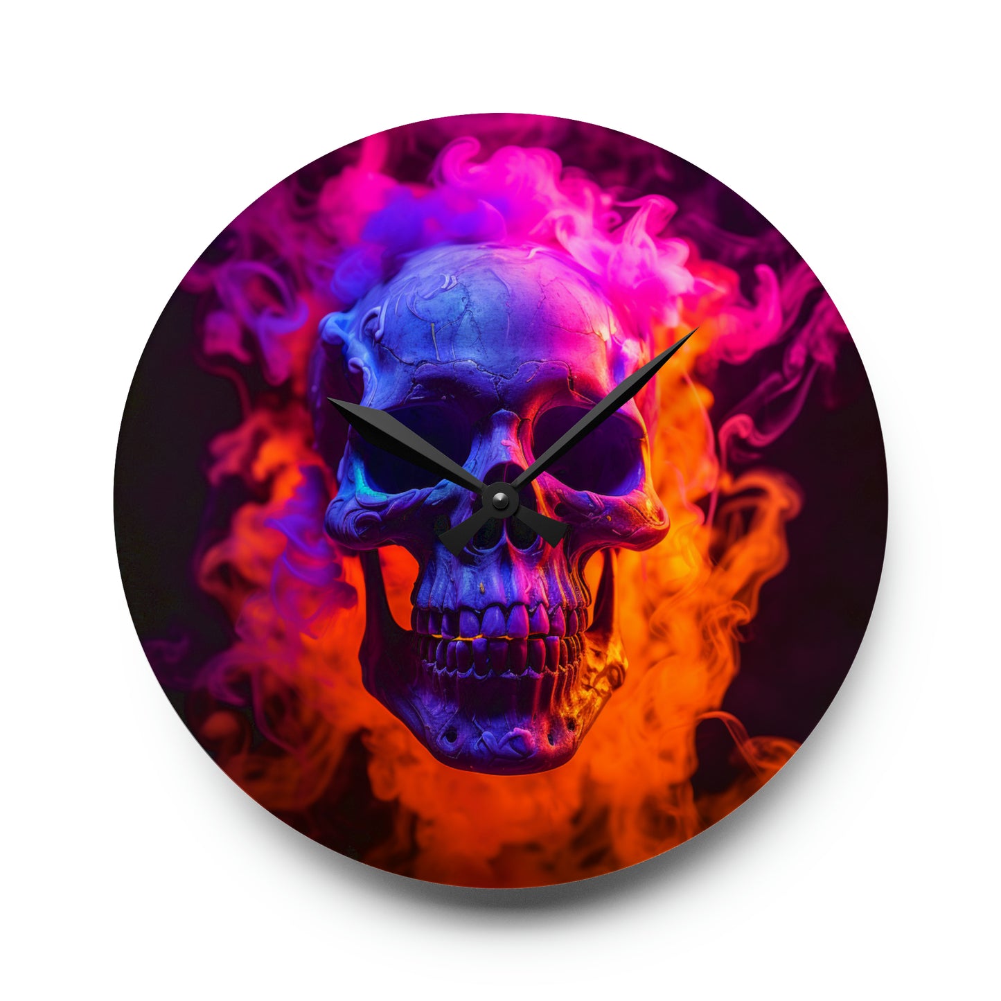 Acrylic Wall Clock Macro Skull 4