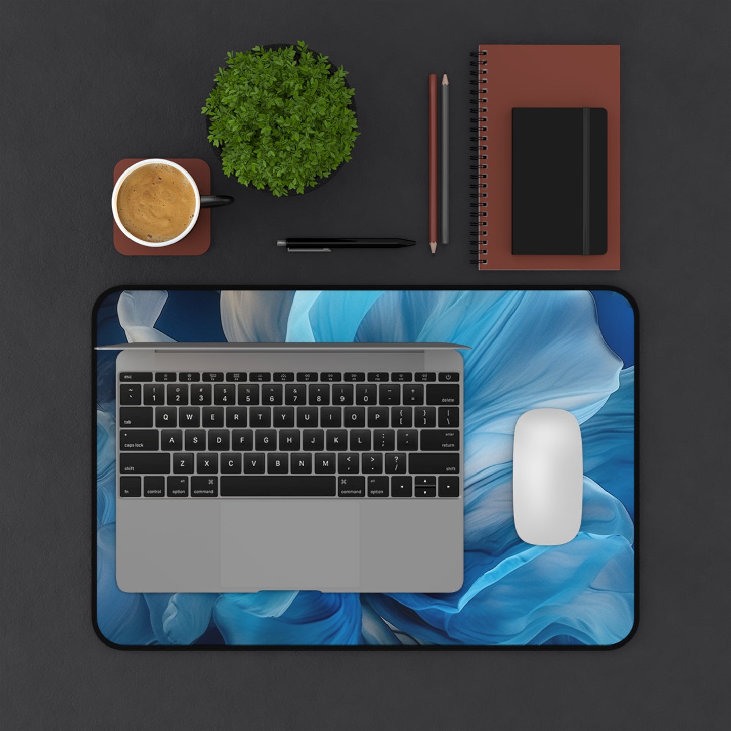 Desk Mat Blue Tluip Abstract 2