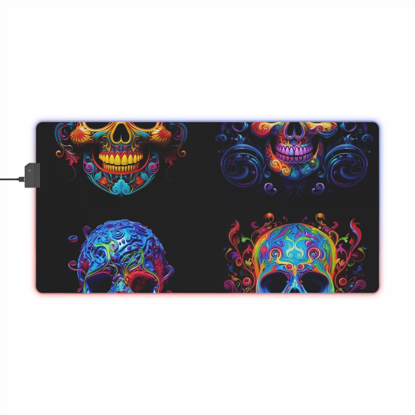 LED Gaming Mouse Pad Macro Skull Color 5