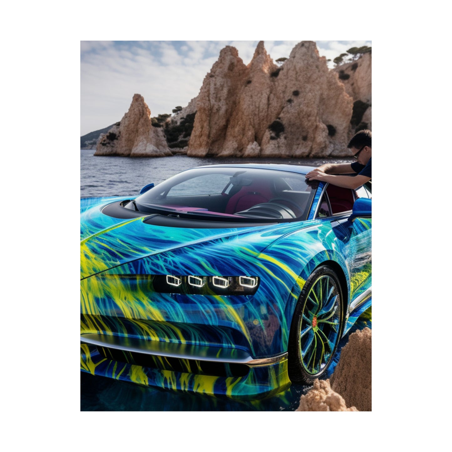 Premium Matte Vertical Posters Bugatti Water 1